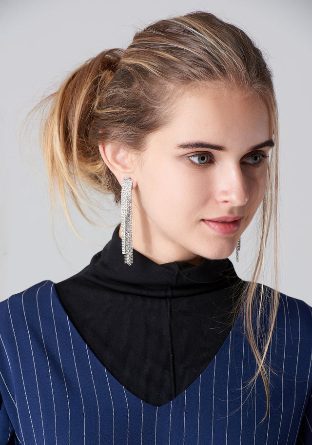 Long Studded Tassel Earrings - ownthelooks-Development