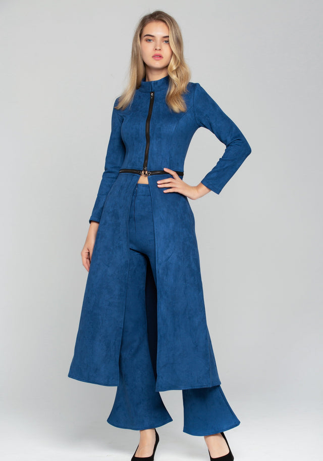 Midnight Blue Full Sleeves Zip Up 2 piece - ownthelooks-Development