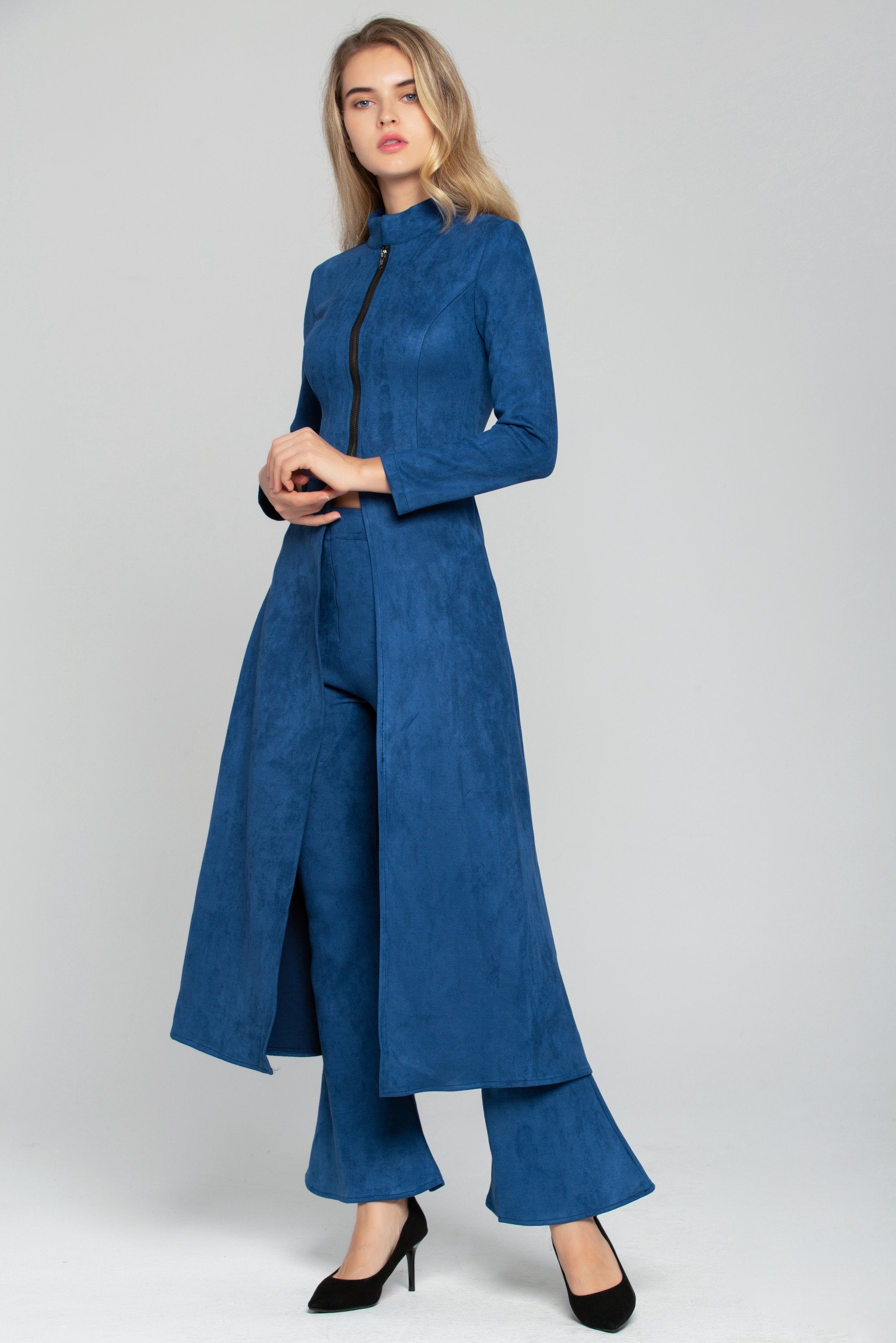 Midnight Blue Full Sleeves Zip Up 2 piece - ownthelooks-Development