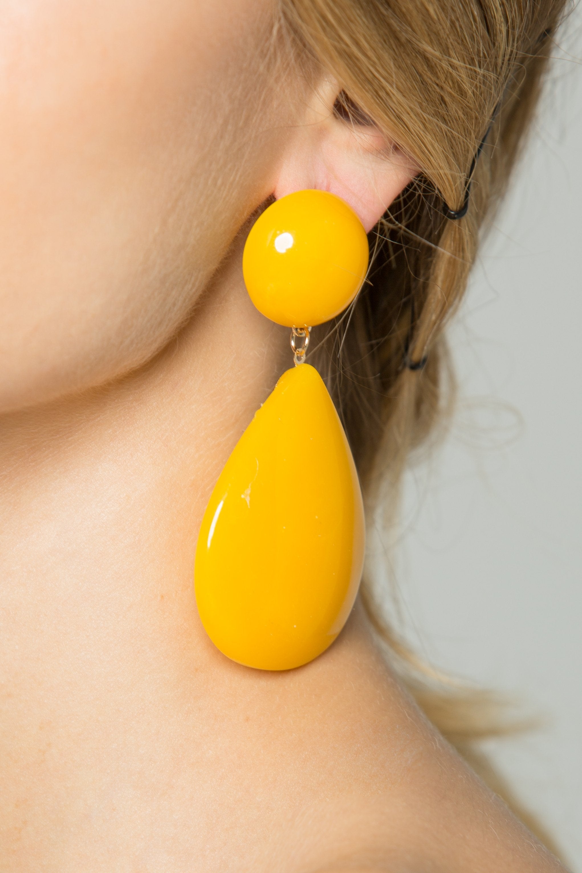 Mustard Teardrop Drop Earrings - ownthelooks-Development