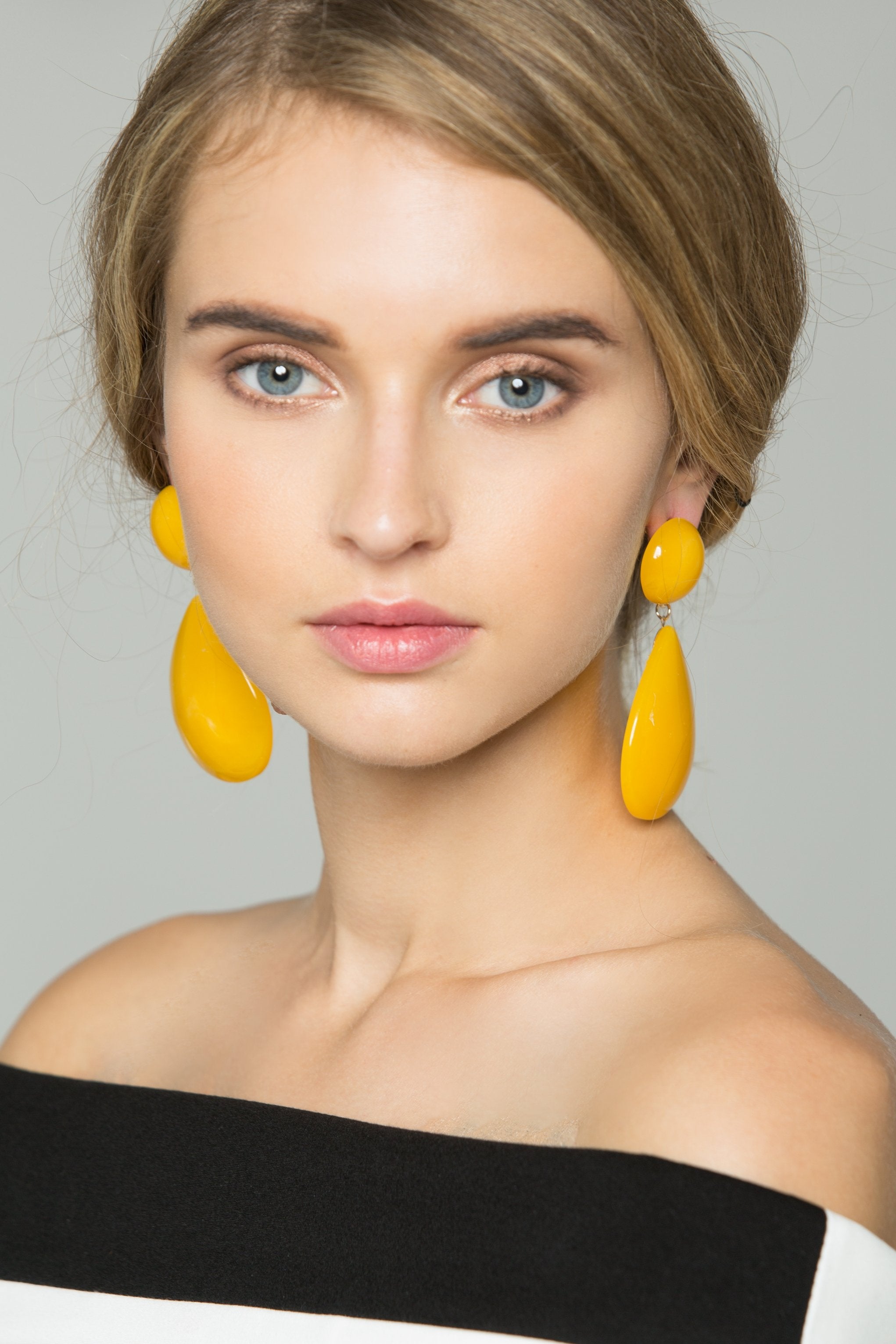 Mustard Teardrop Drop Earrings - ownthelooks-Development