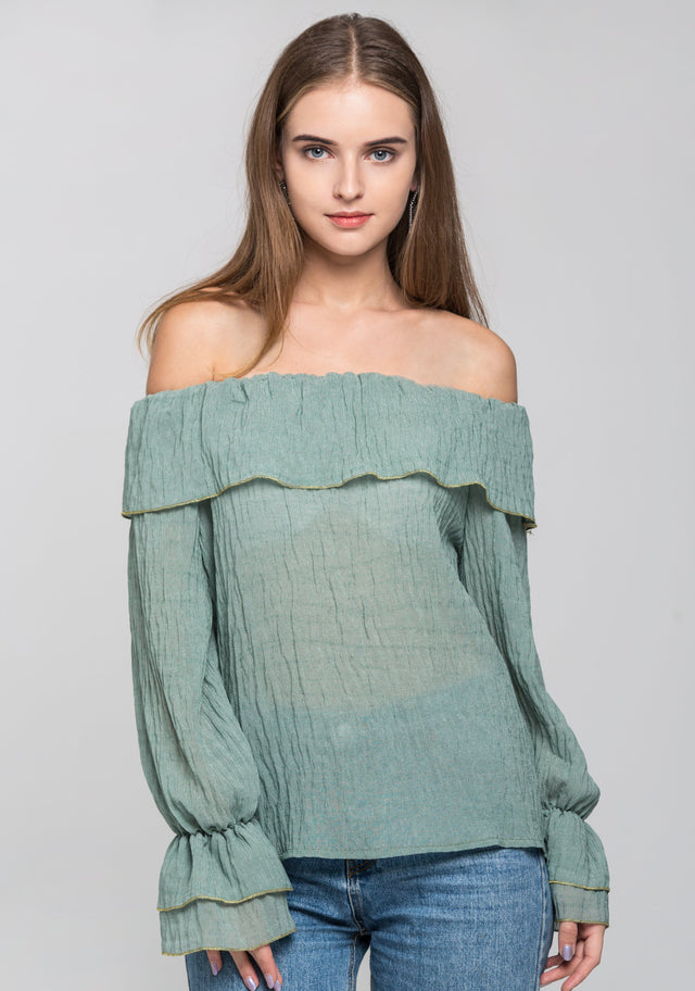 Olive Green Crepe Transparent Belt Strap - ownthelooks-Development