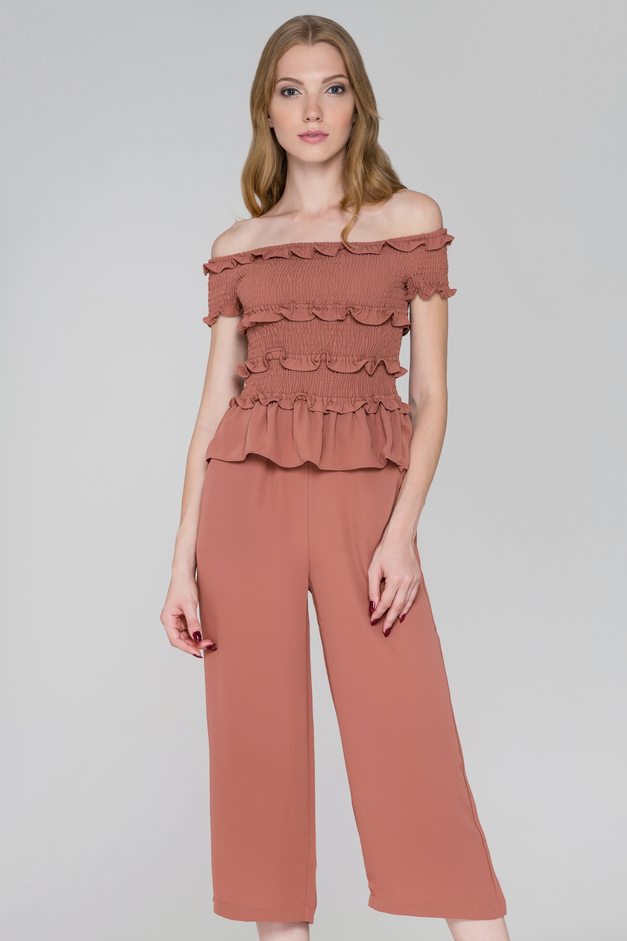 Penny Smocked Ruffle Top Co-ord Set - ownthelooks-Development