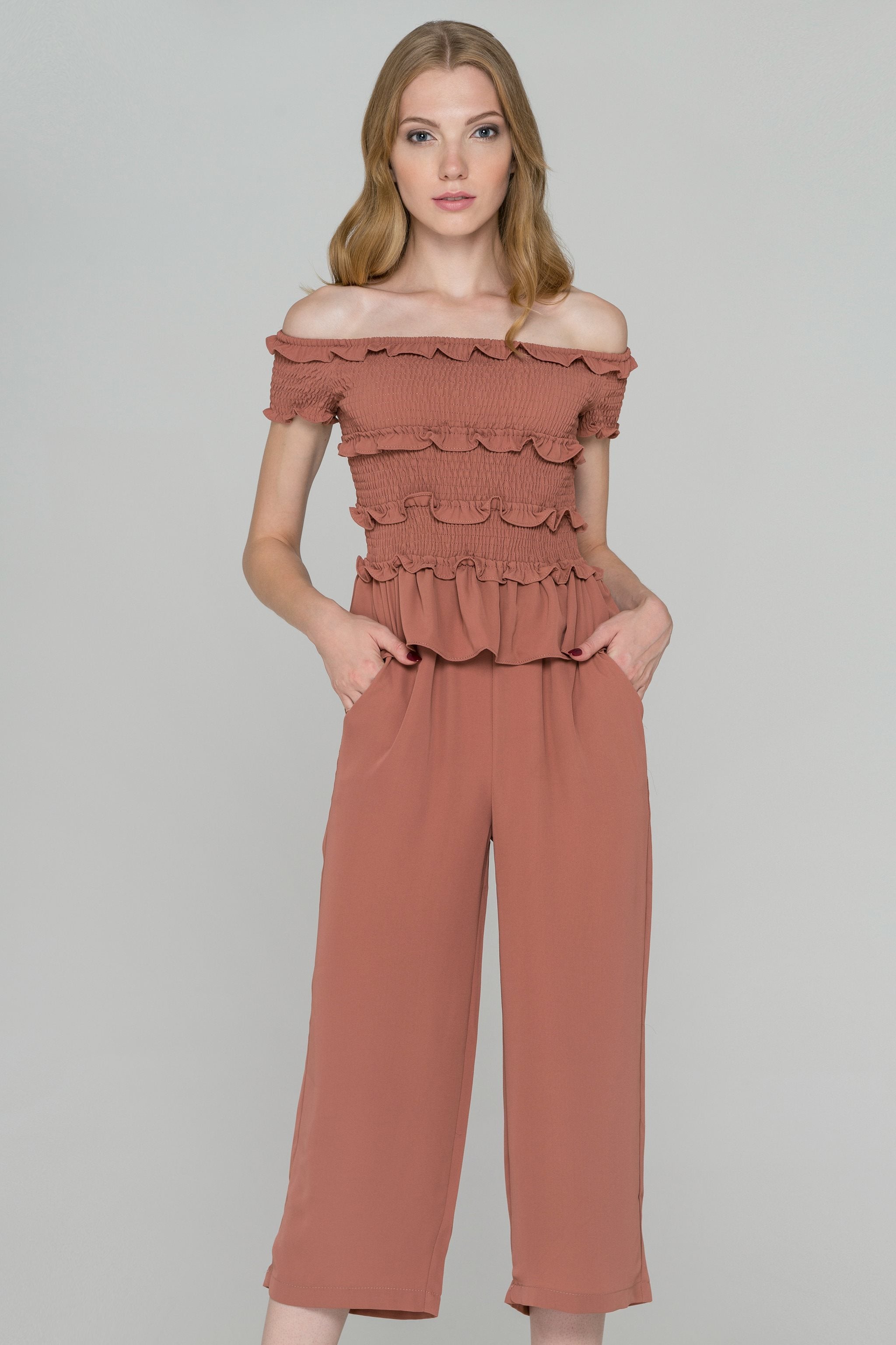 Penny Smocked Ruffle Top Co-ord Set - ownthelooks-Development