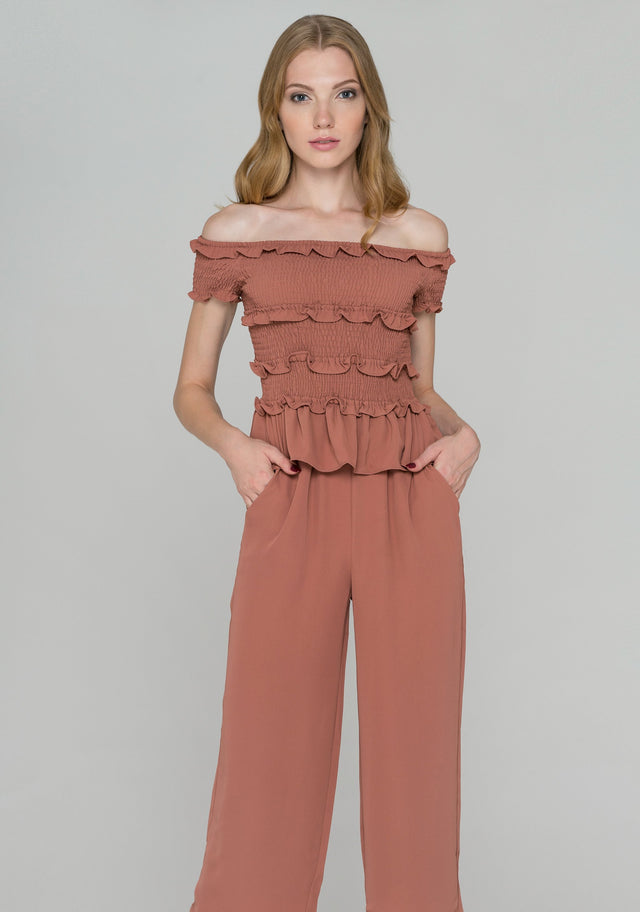 Penny Smocked Ruffle Top Co-ord Set - ownthelooks-Development