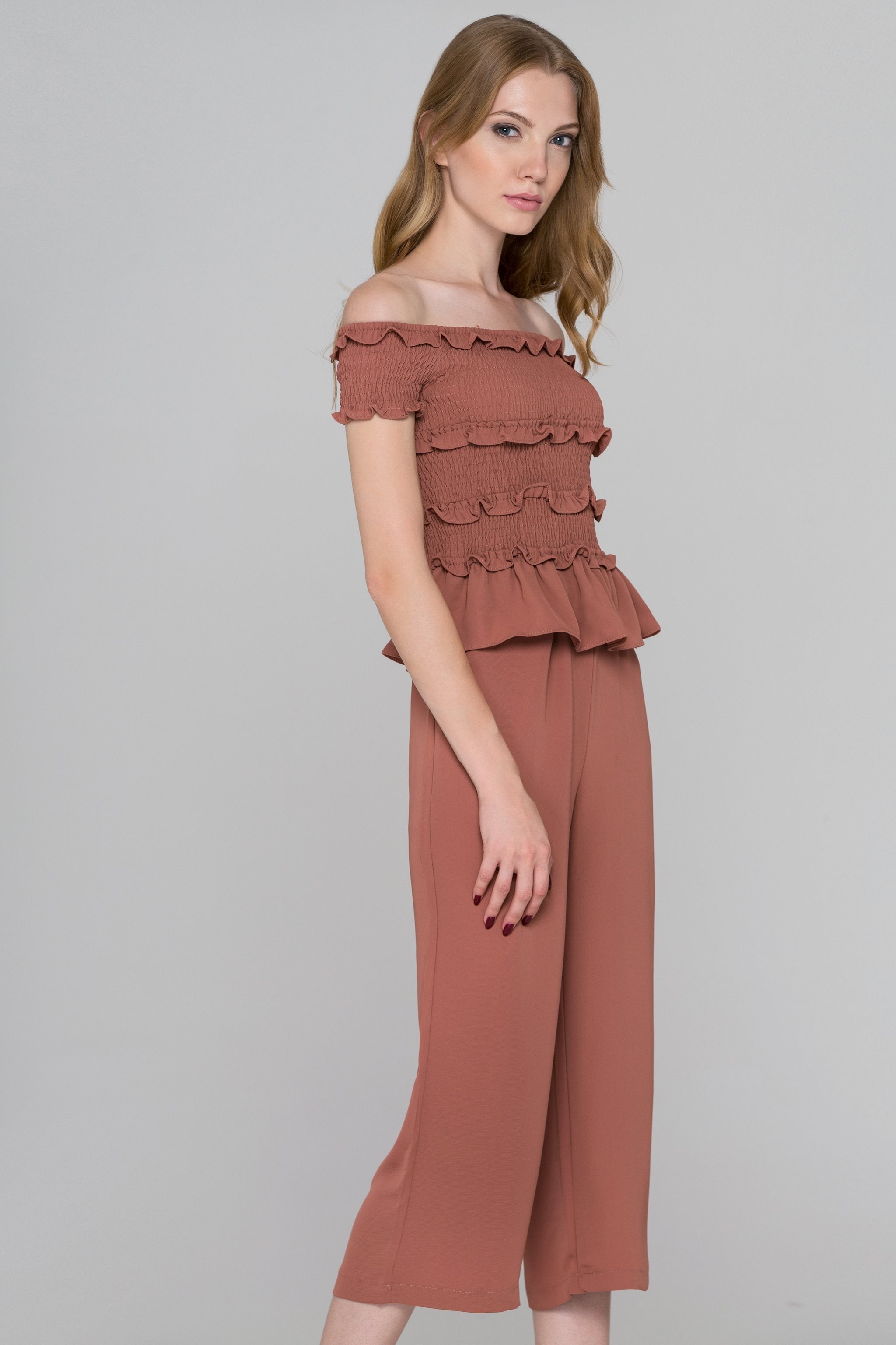 Penny Smocked Ruffle Top Co-ord Set - ownthelooks-Development
