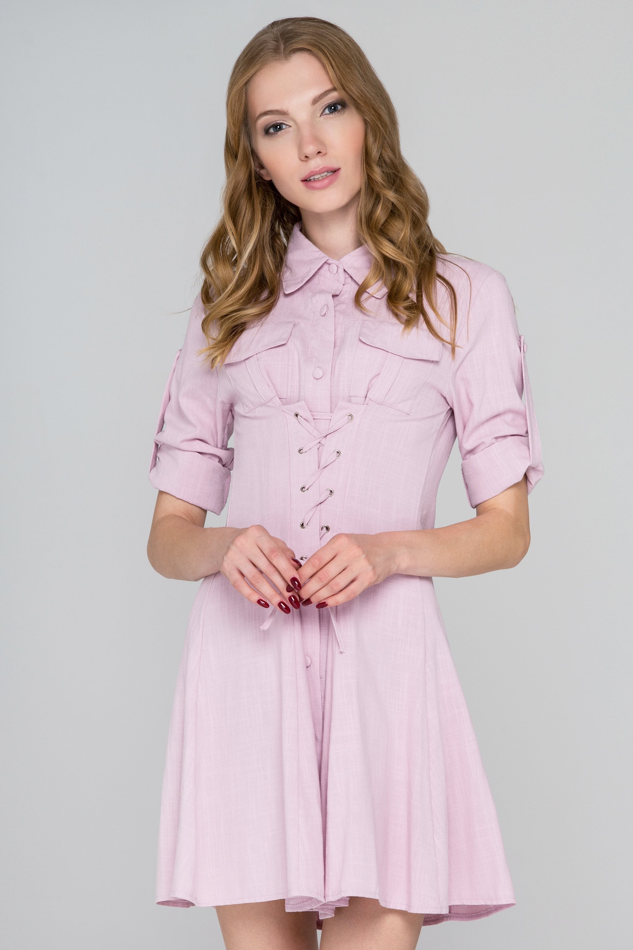 Pink Army Corset Shirt Dress - ownthelooks-Development