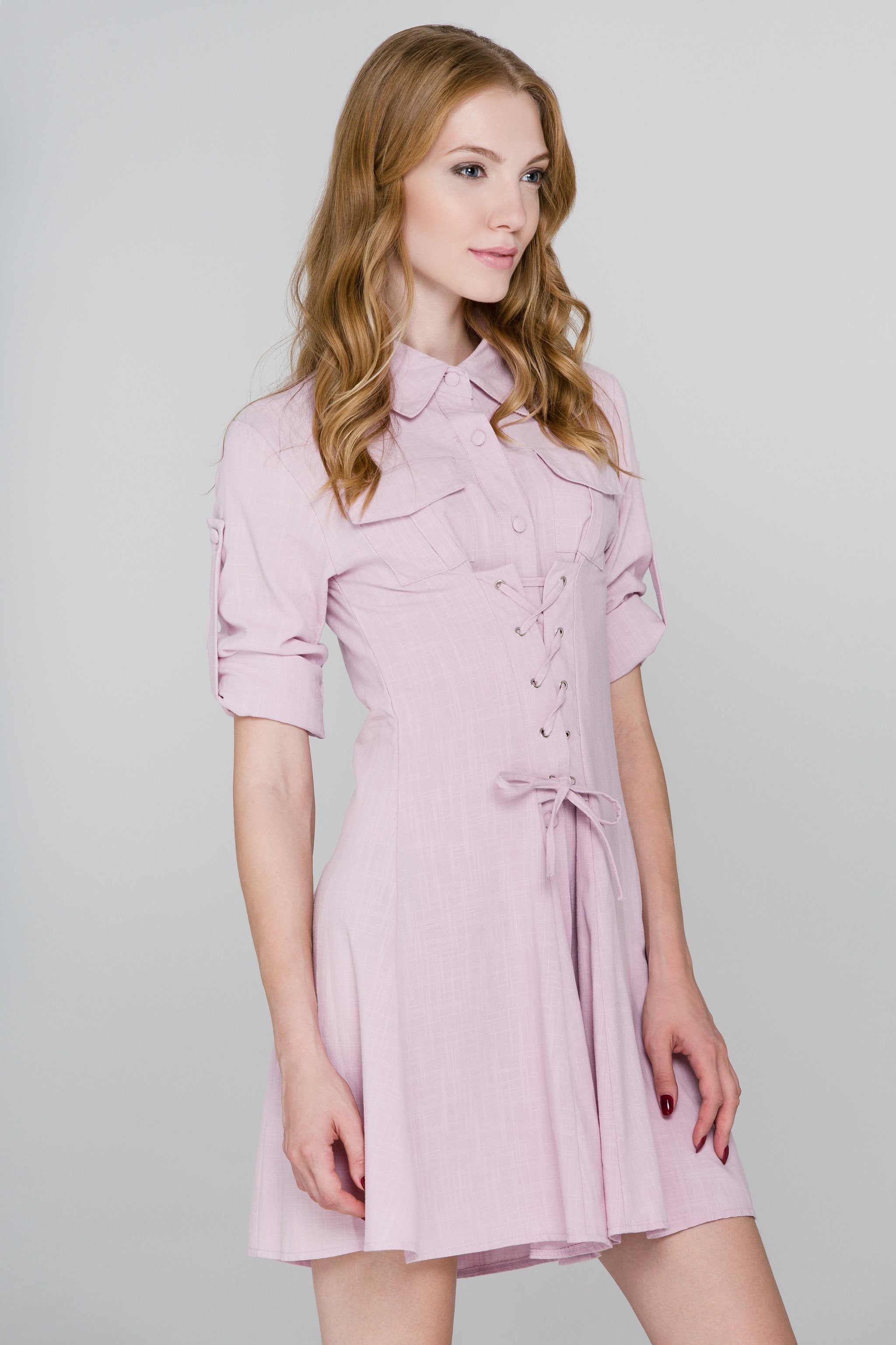 Pink Army Corset Shirt Dress - ownthelooks-Development