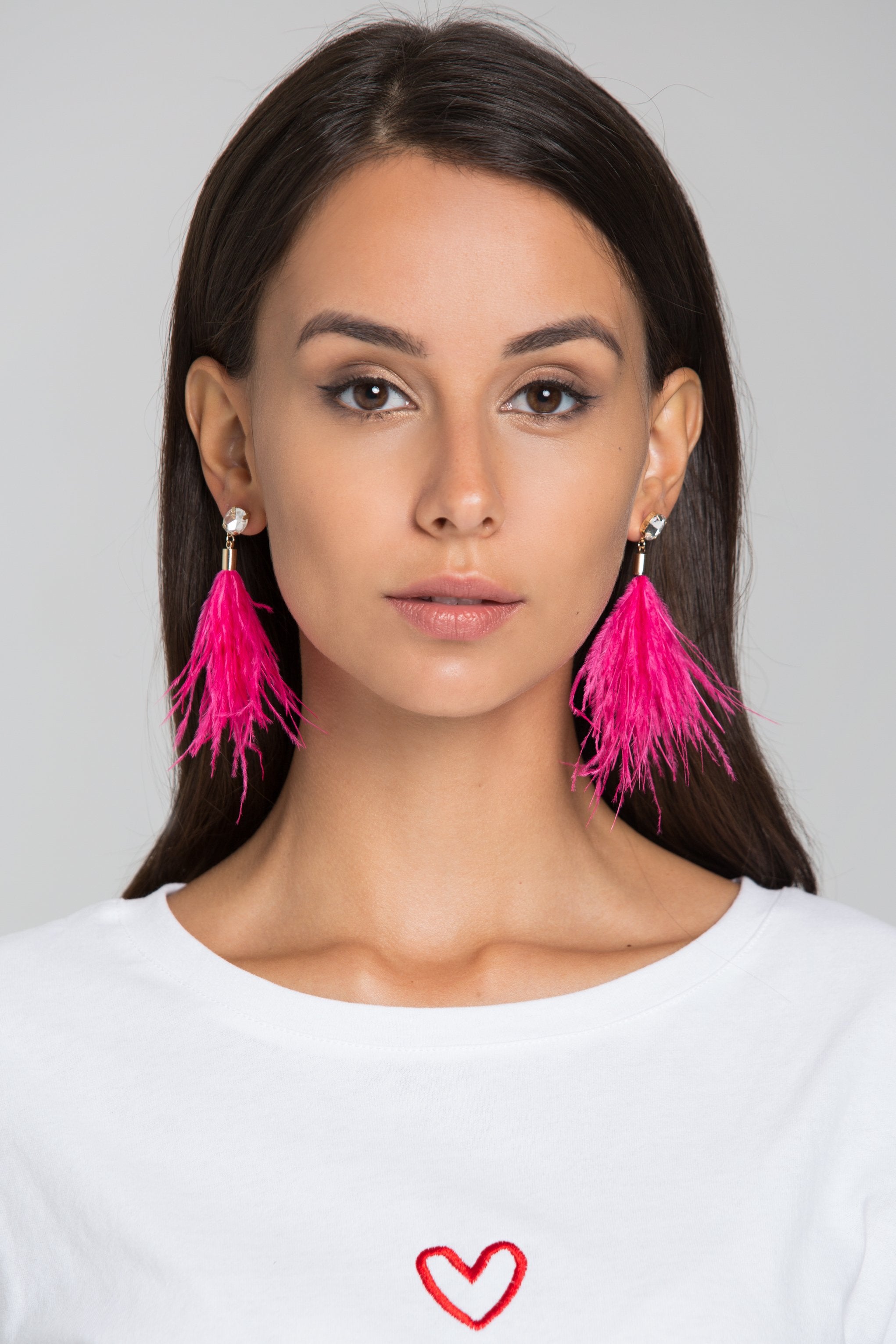 Pink Feather Earrings - ownthelooks-Development
