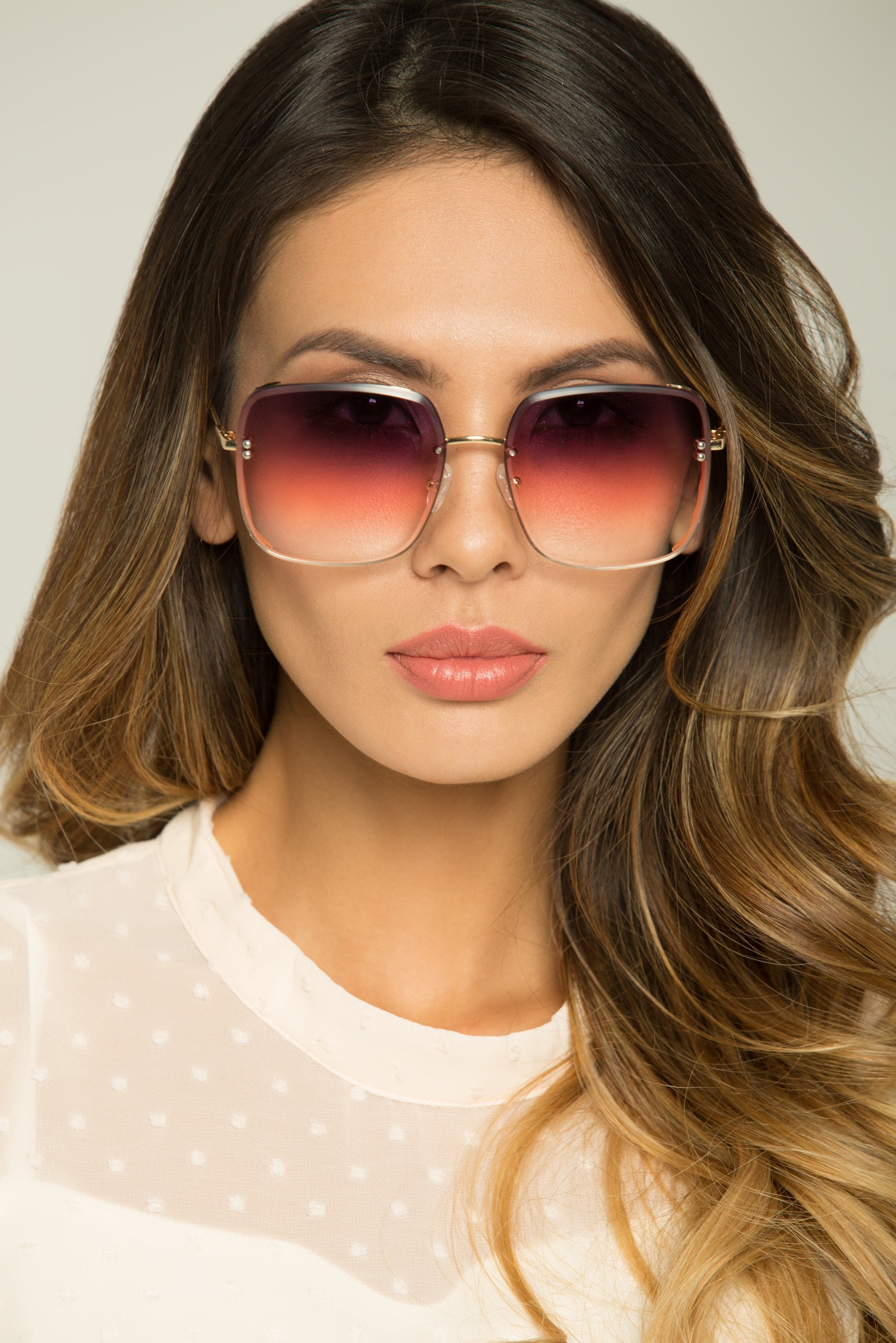 Pink Gradient Lens Square Sunglasses - ownthelooks-Development