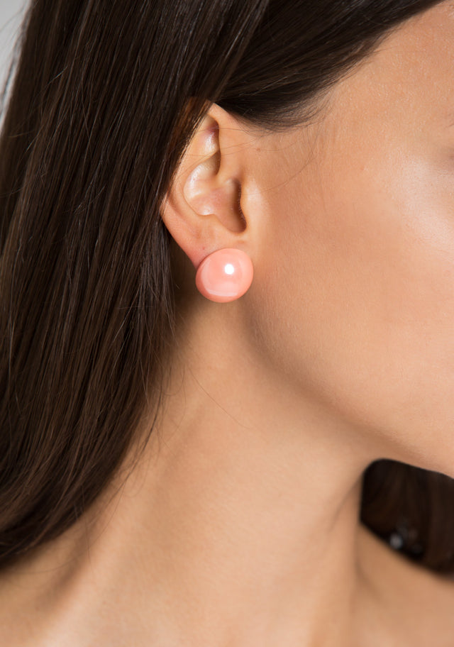 Pink Pearl Button Earrings - ownthelooks-Development