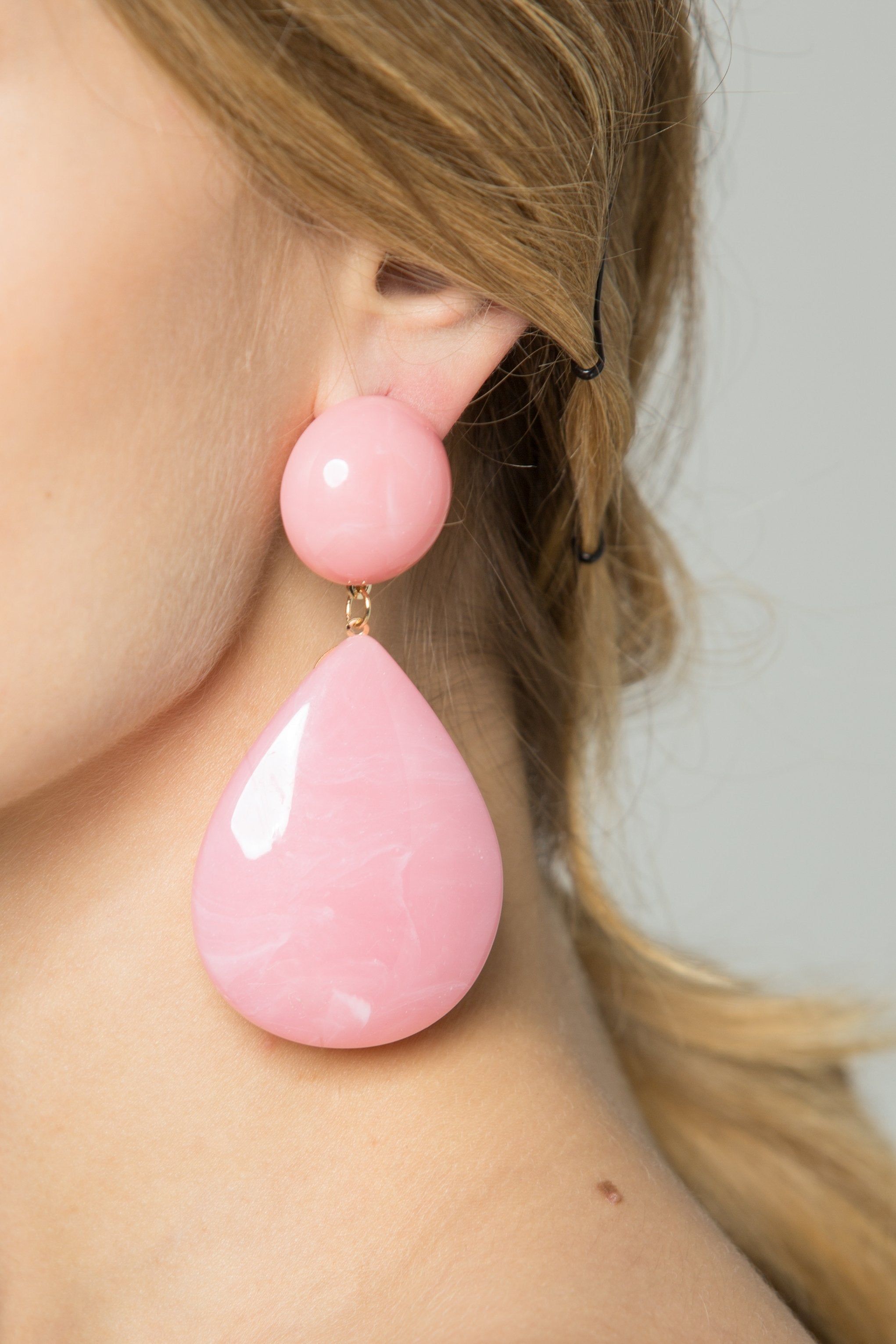 Pink Teardrop Drop Earrings - ownthelooks-Development