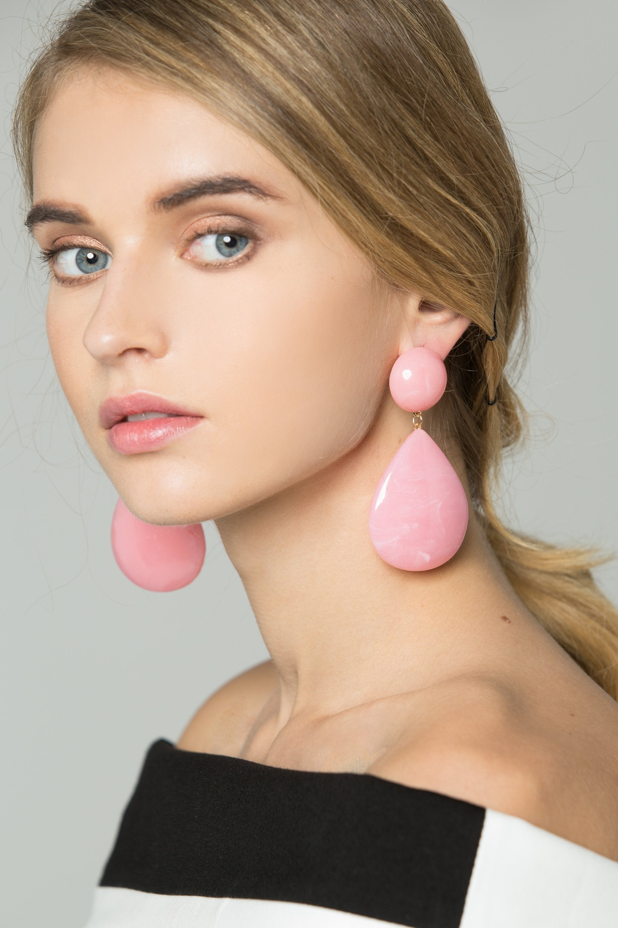 Pink Teardrop Drop Earrings - ownthelooks-Development