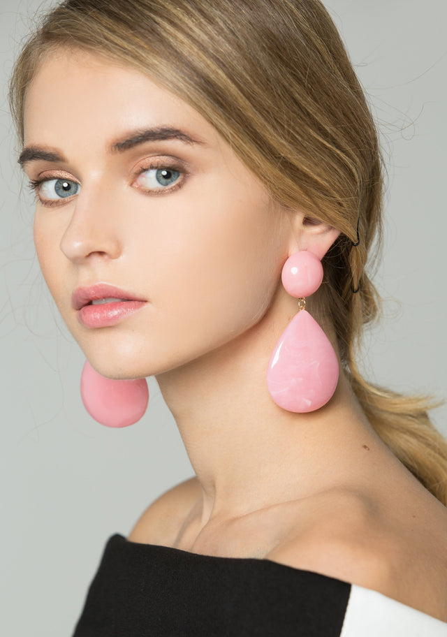 Pink Teardrop Drop Earrings - ownthelooks-Development