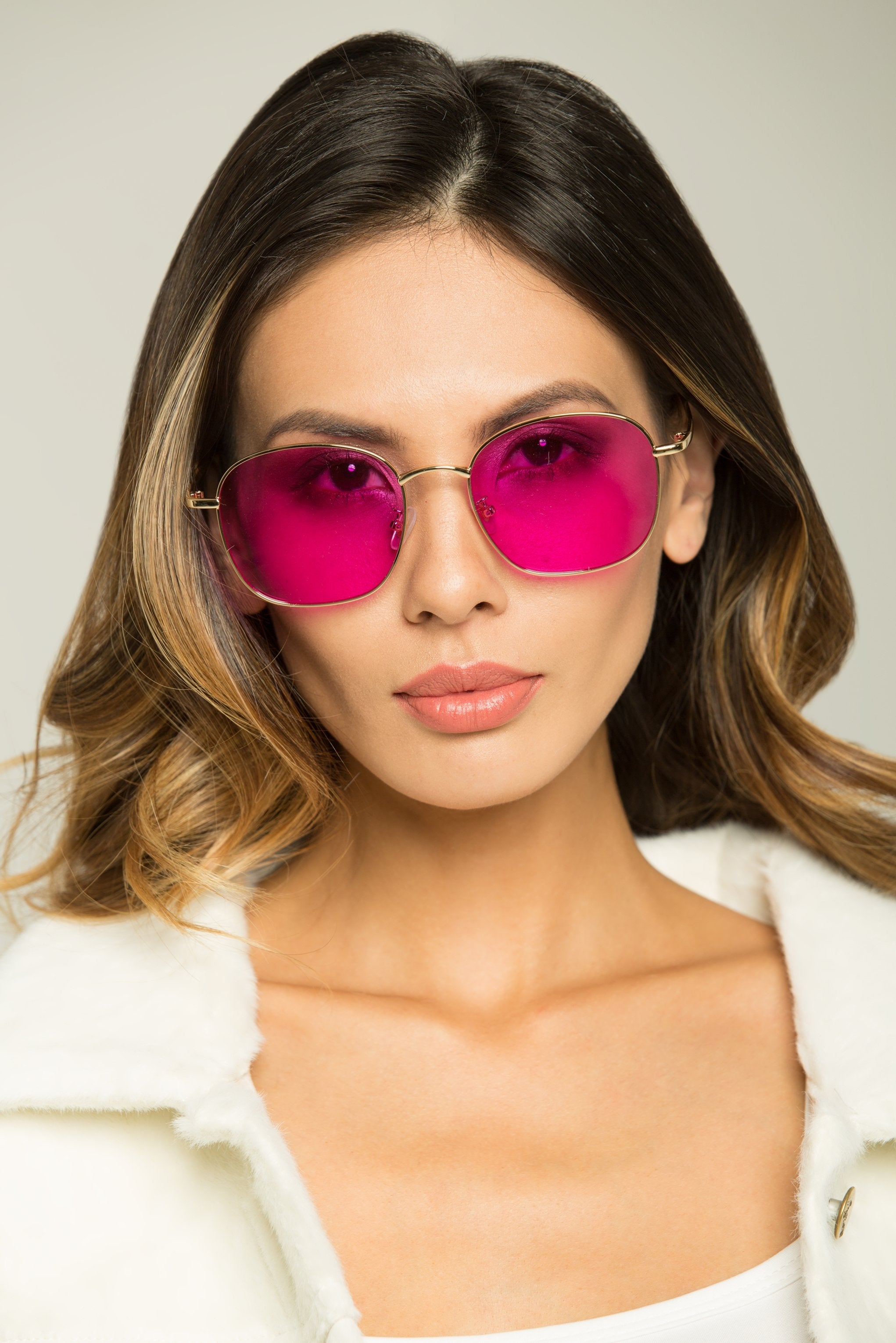 Purple Lens Angled Square Sunglasses - ownthelooks-Development