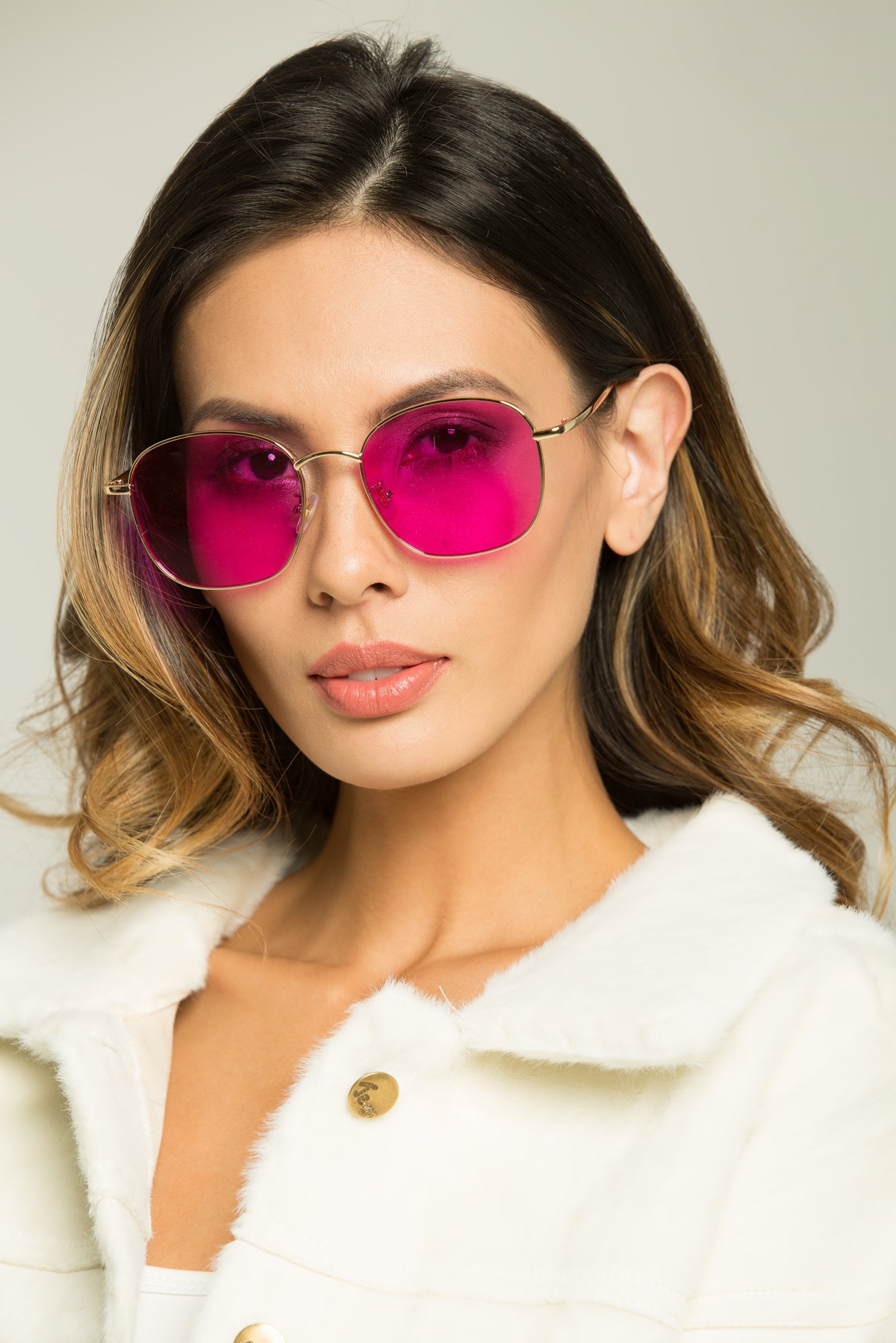 Purple Lens Angled Square Sunglasses - ownthelooks-Development