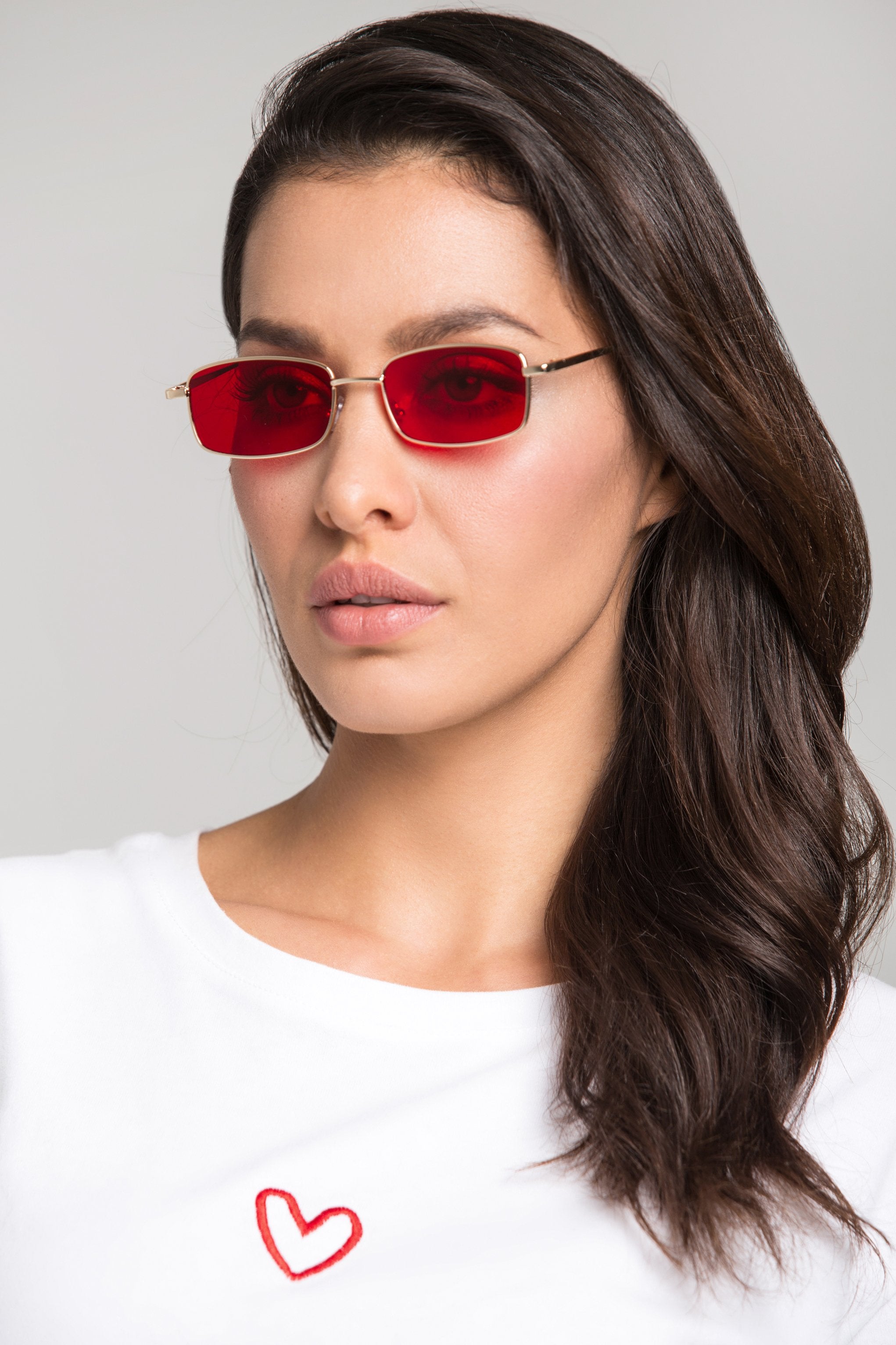 Red Square Slim Vintage Sunglasses - ownthelooks-Development