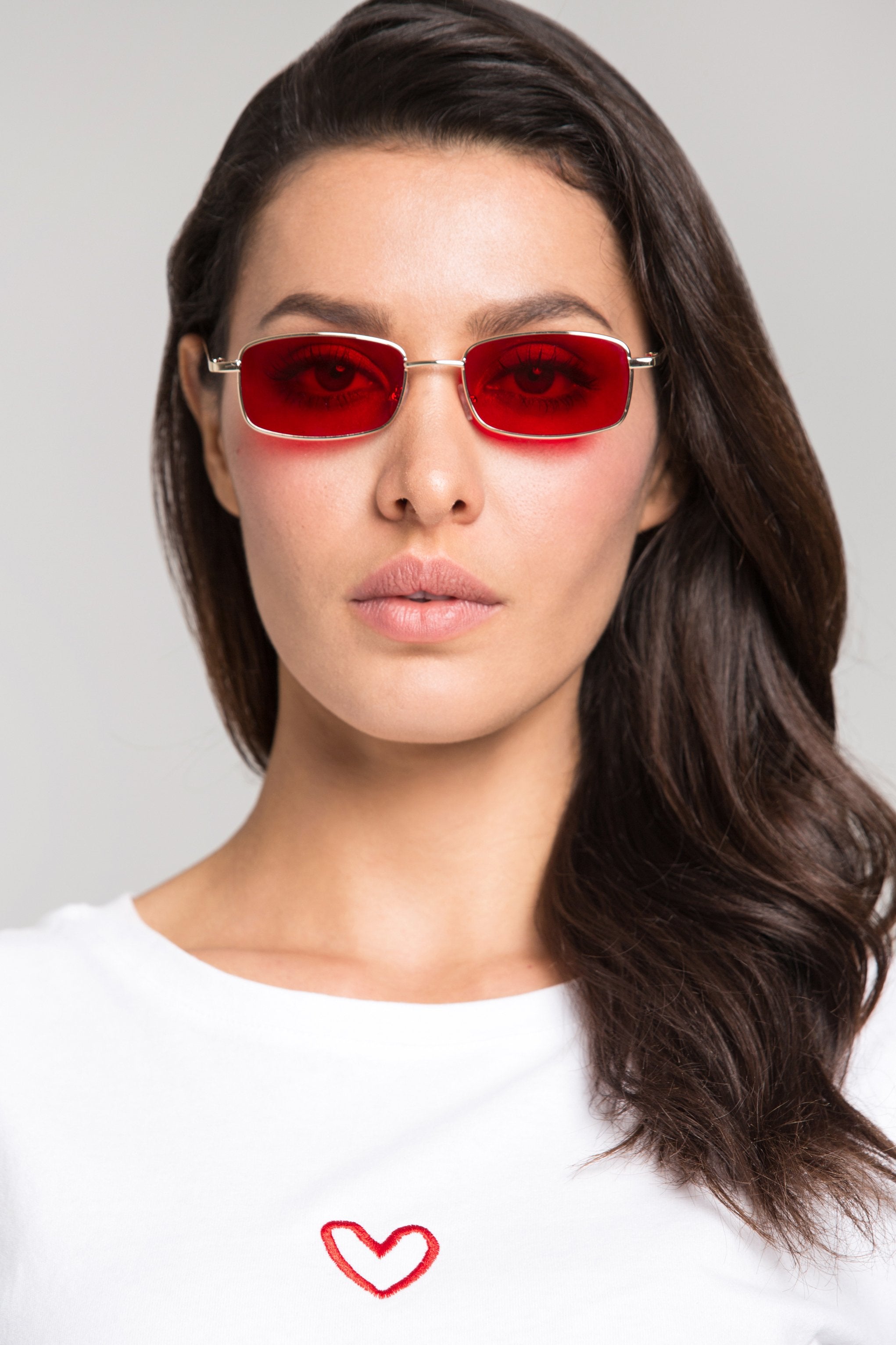 Red Square Slim Vintage Sunglasses - ownthelooks-Development
