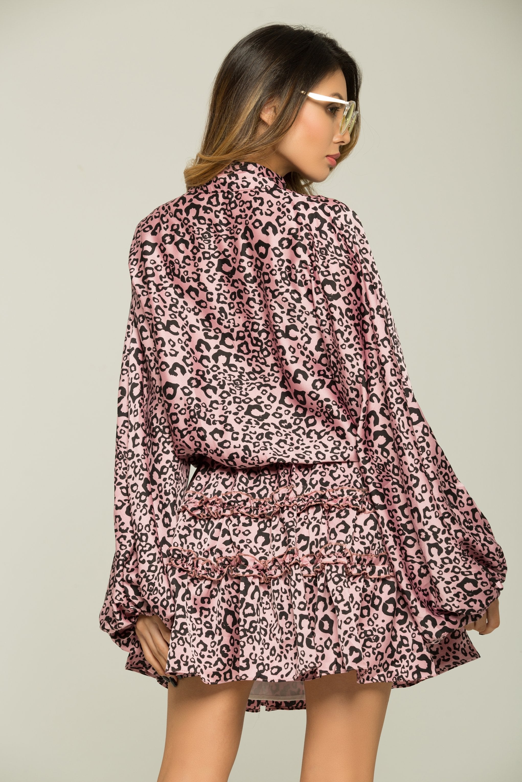 Rose Pink Cheetah Print Dress - ownthelooks-Development