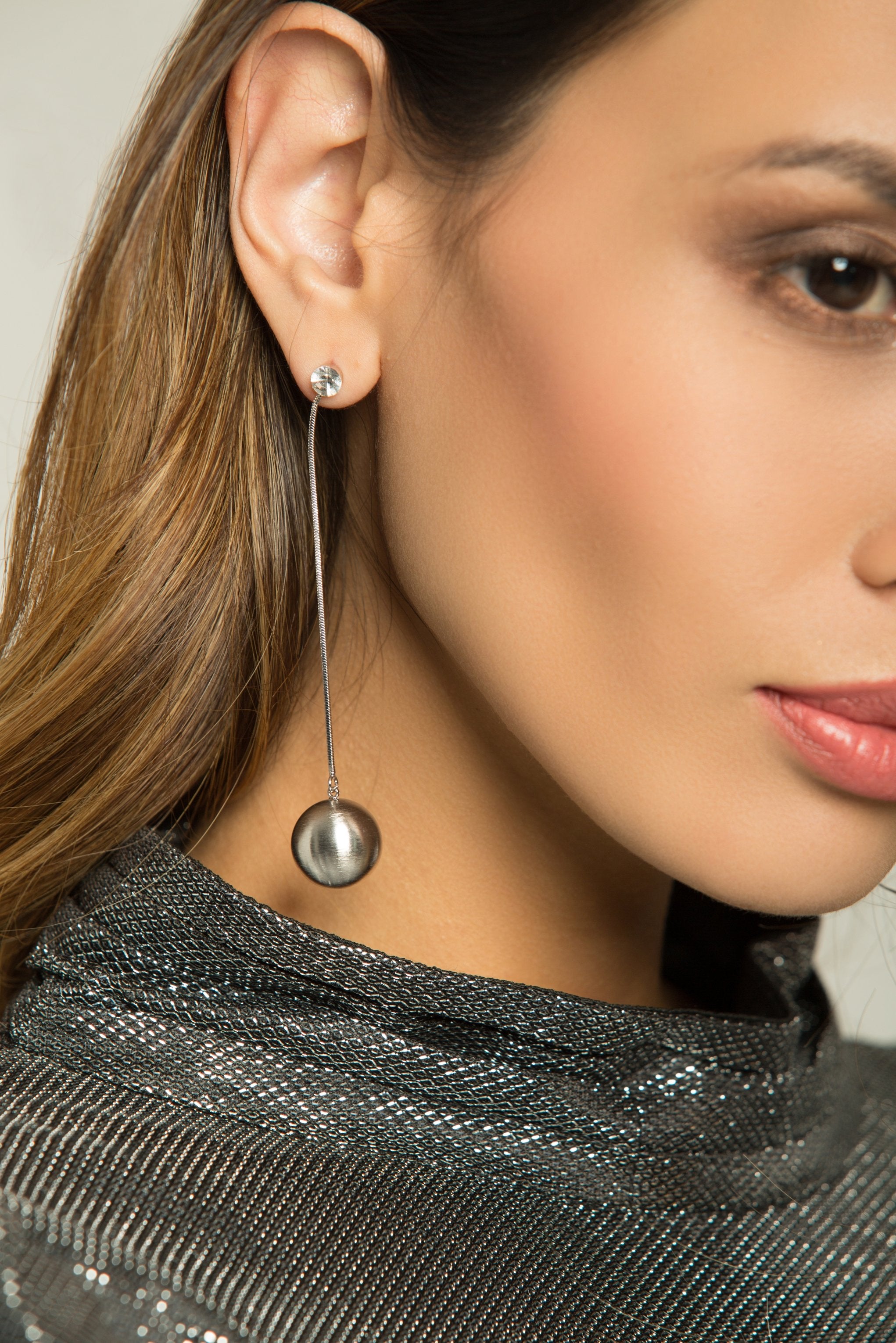 Round Metallic Hardware Drop Earrings - ownthelooks-Development