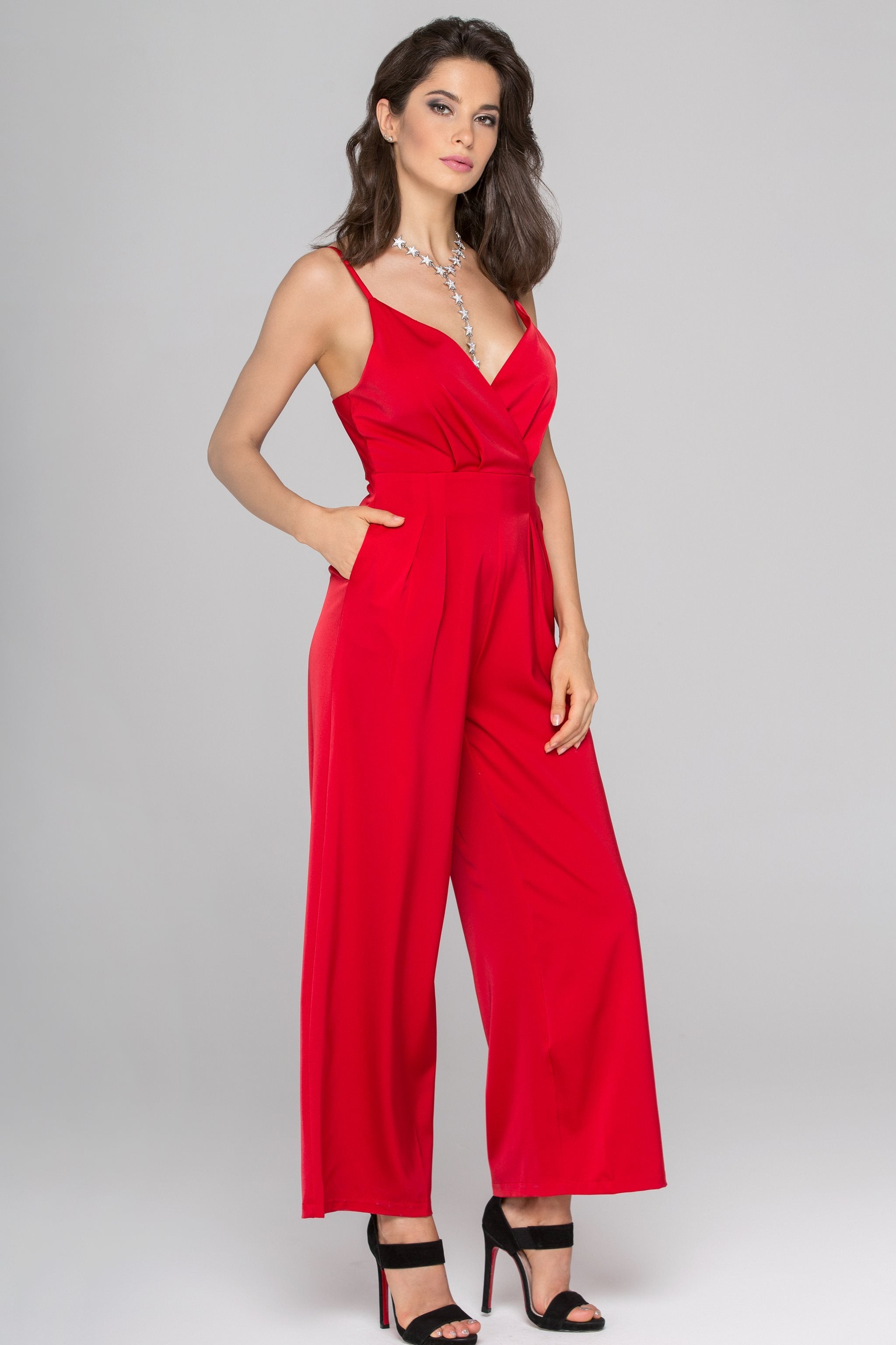 Ruby Red Silk Jumpsuit - ownthelooks-Development