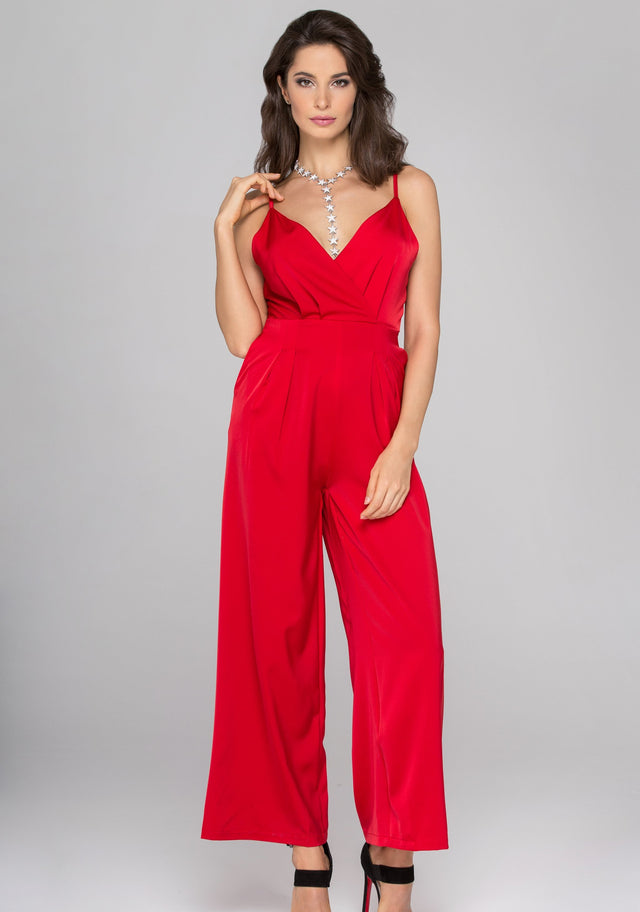 Ruby Red Silk Jumpsuit - ownthelooks-Development
