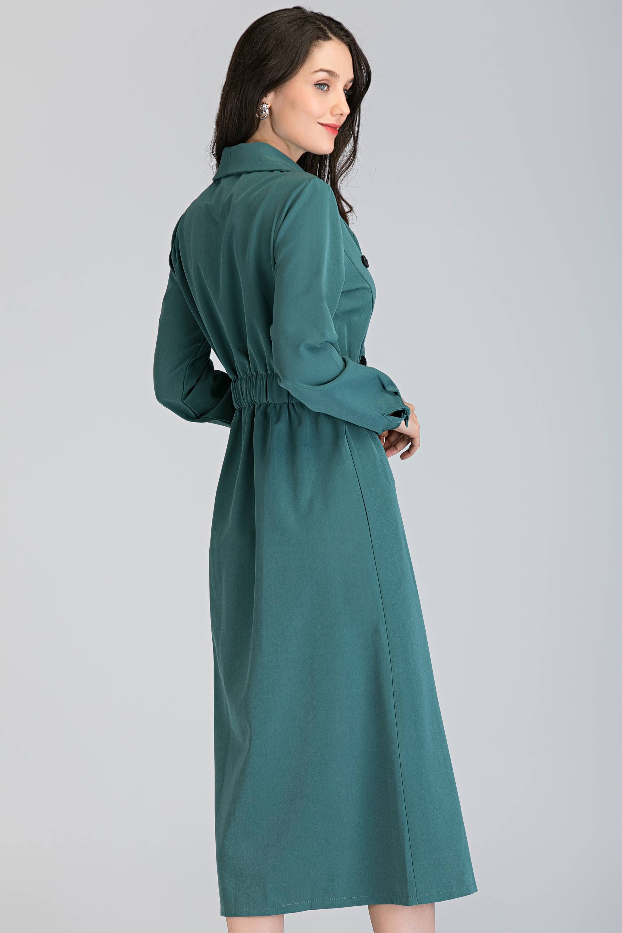 Sage Green Double Button Midi Blazer - ownthelooks-Development