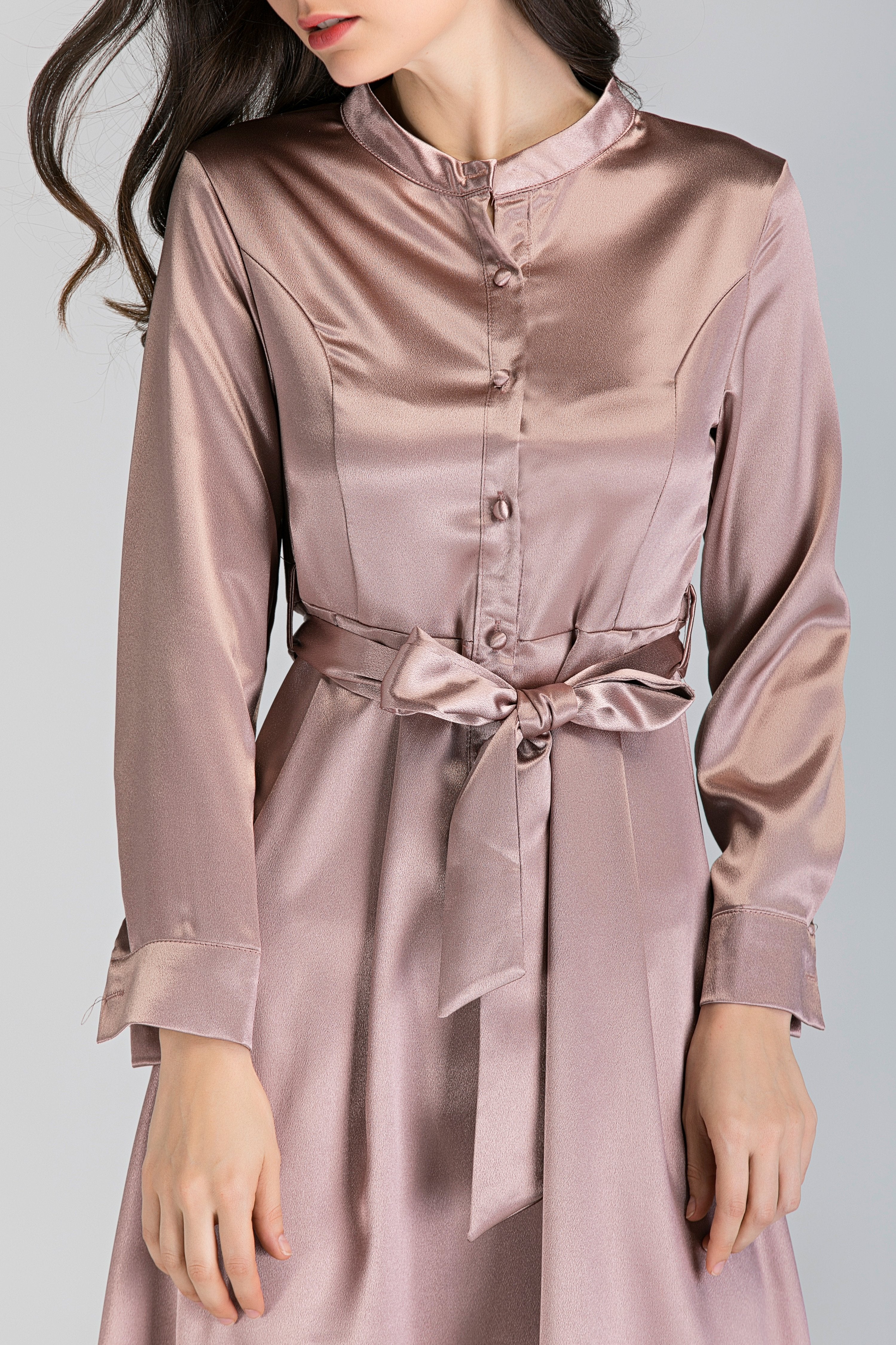Silk Champagne Midi Dress - ownthelooks-Development