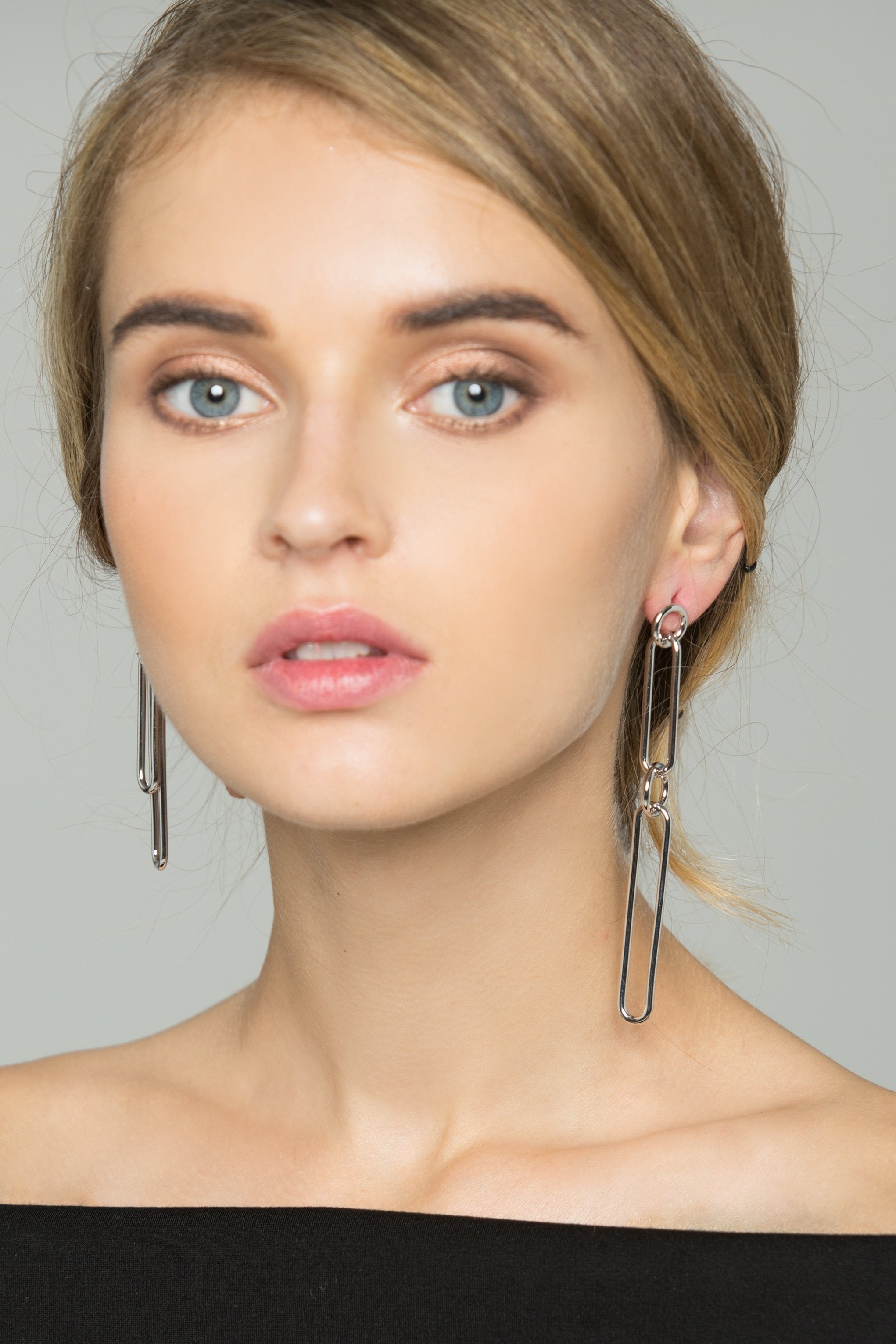 Silver Paperclips Mismatched Earrings - ownthelooks-Development