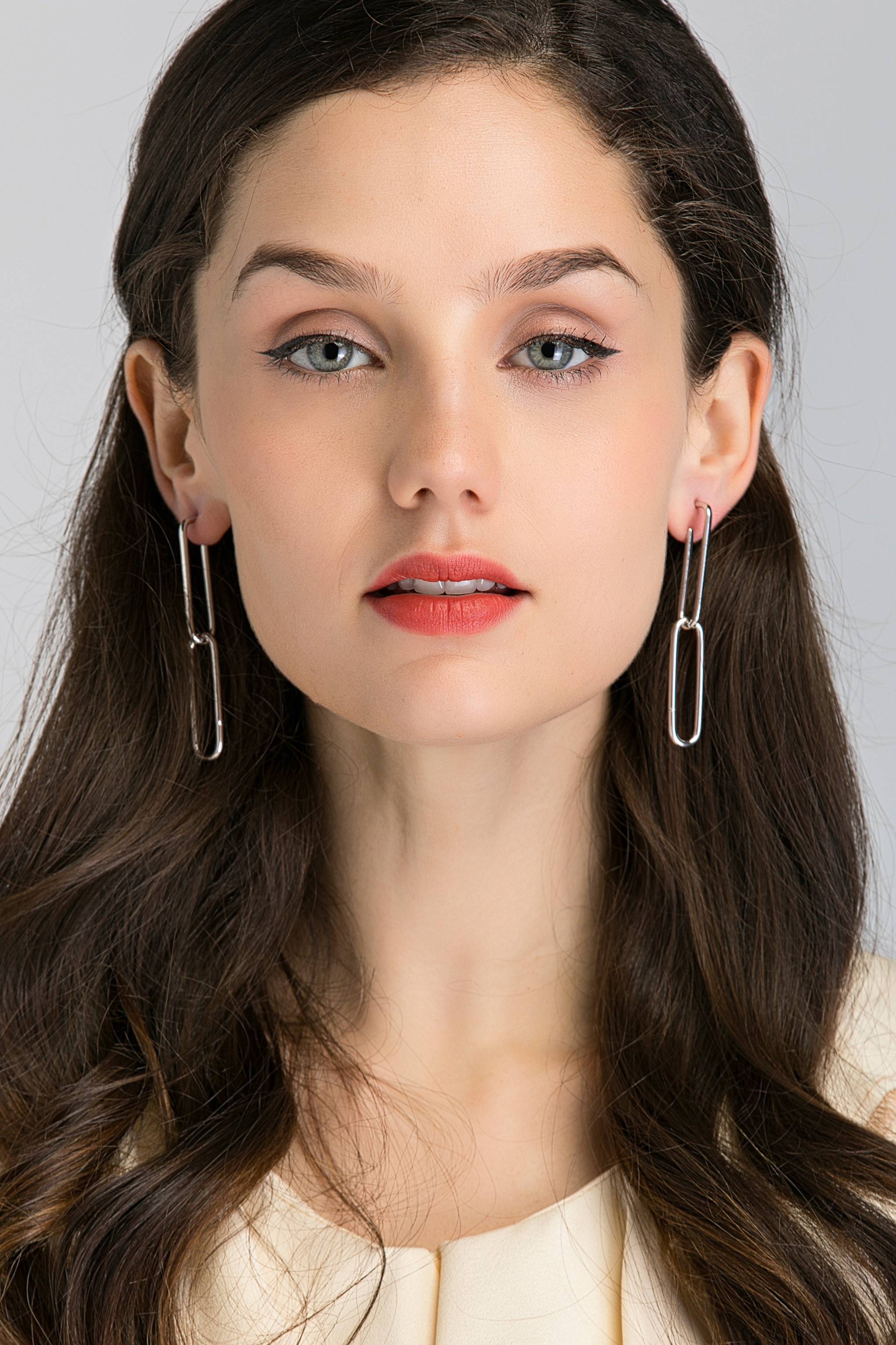 Silver Rectangle Cut out Drop Earrings - ownthelooks-Development
