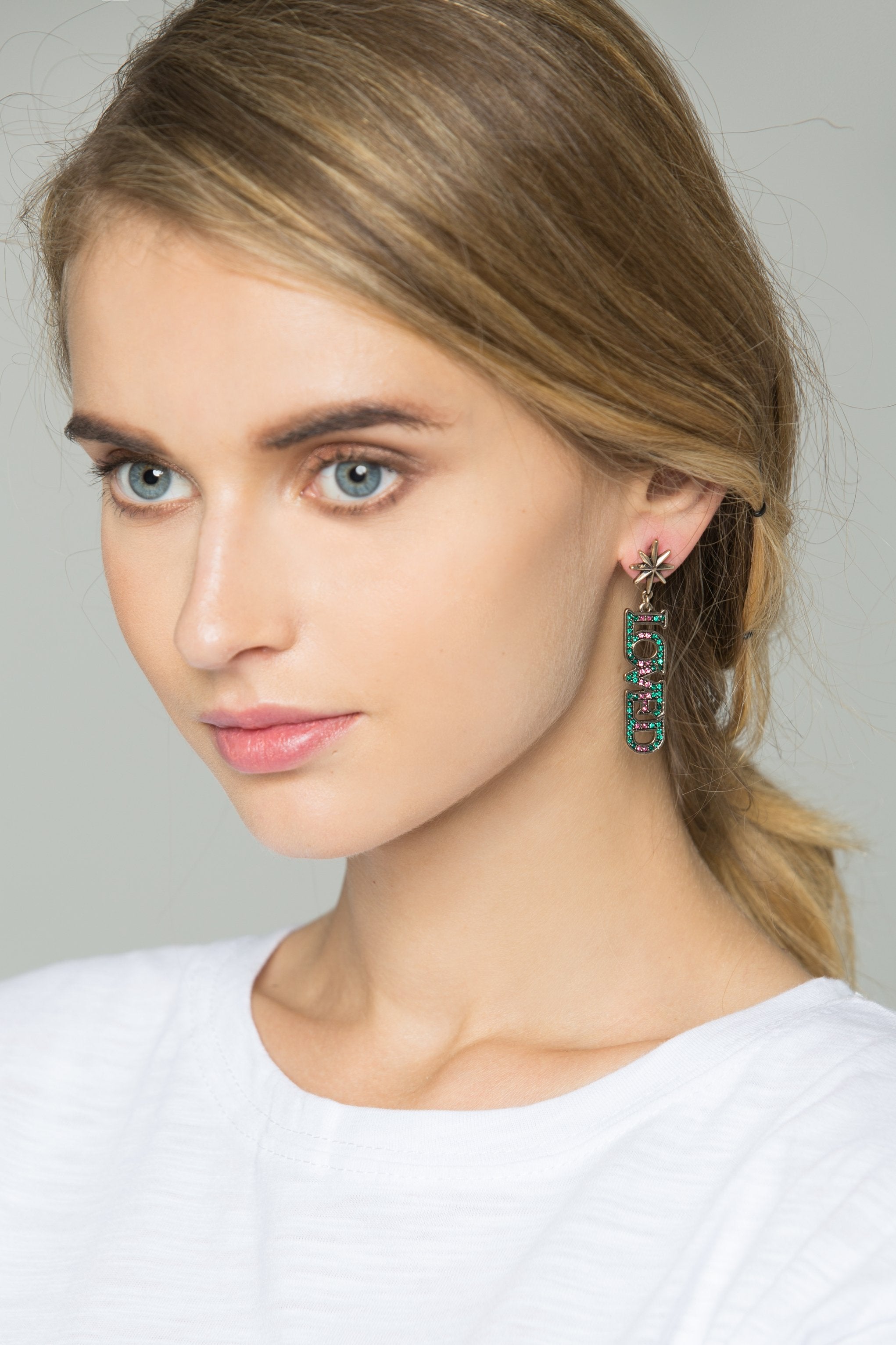 Silver Sun-kissed LOVED Earrings - ownthelooks-Development