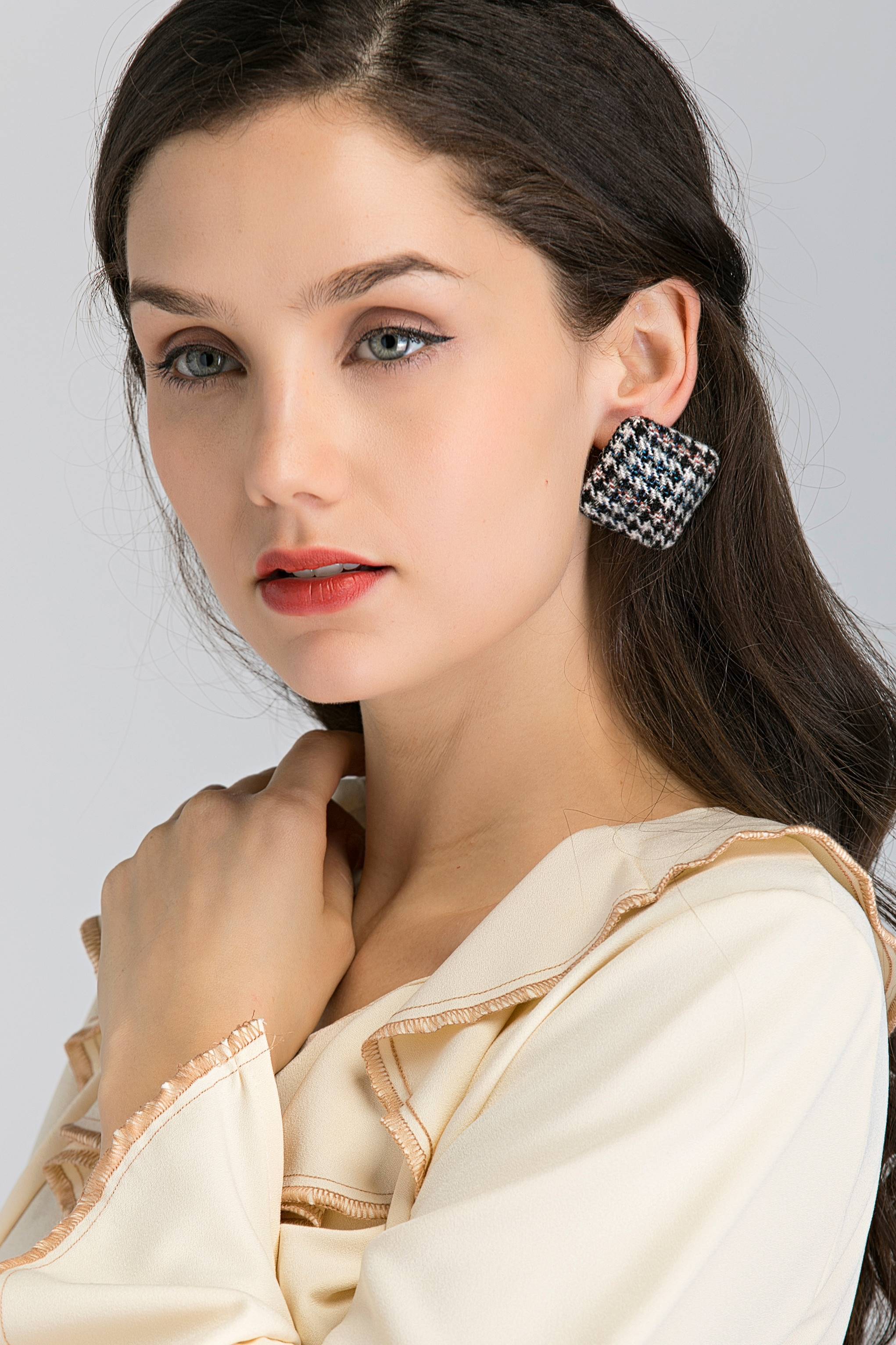 Square Houndstooth Earrings - ownthelooks-Development