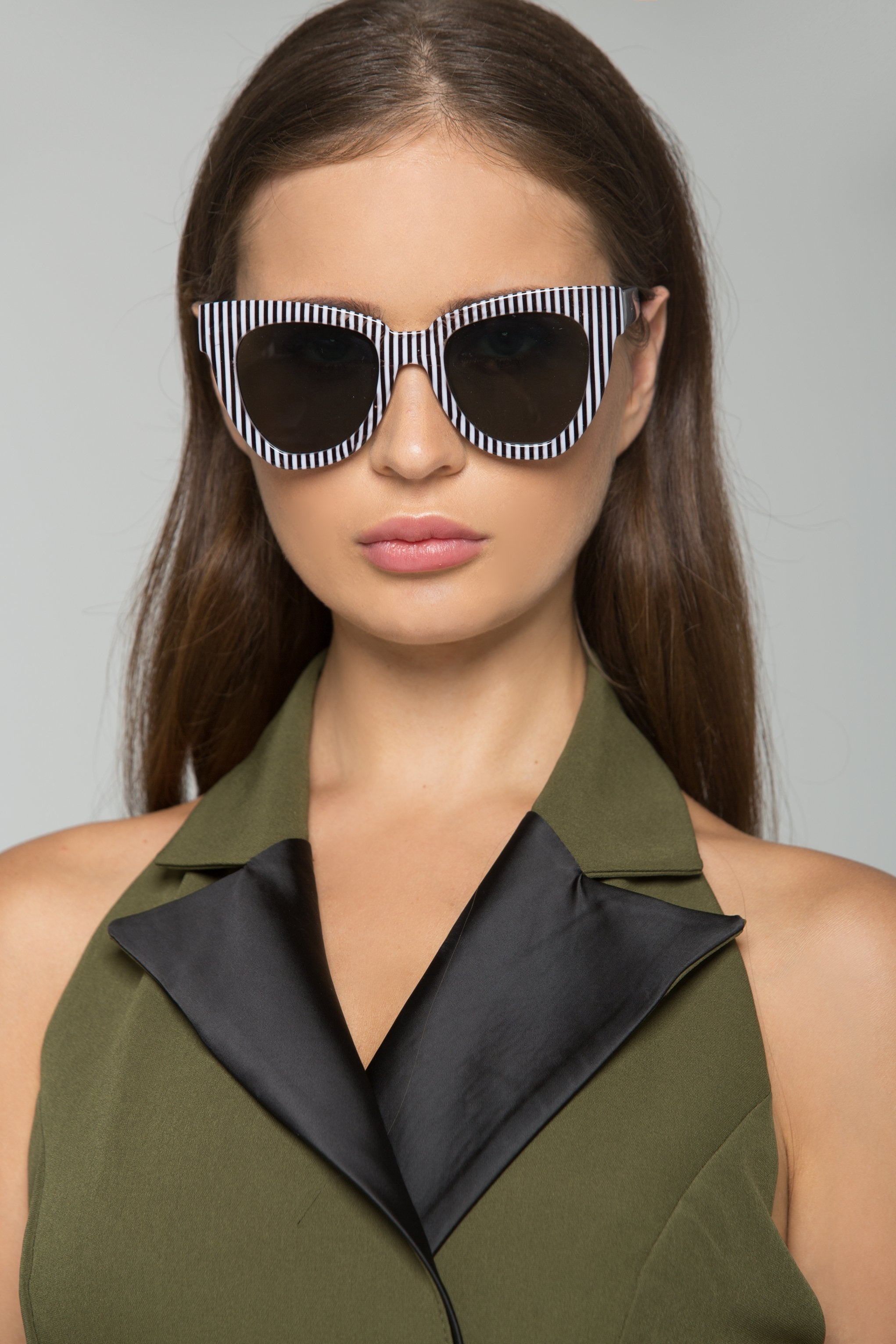 Striped Retro Cat Eye Sunglasses - ownthelooks-Development