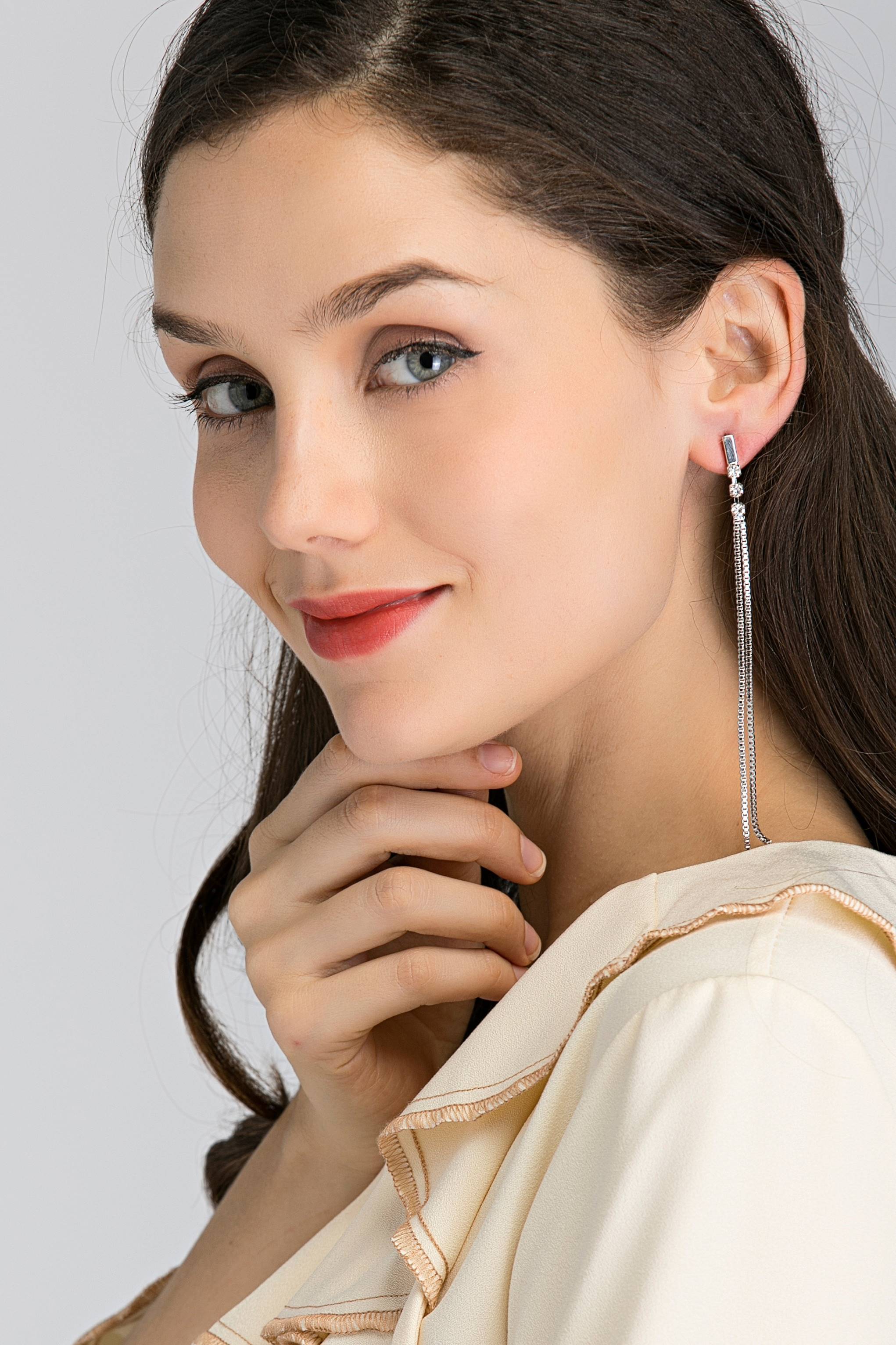 Three Stud Long Tassel Earrings - ownthelooks-Development