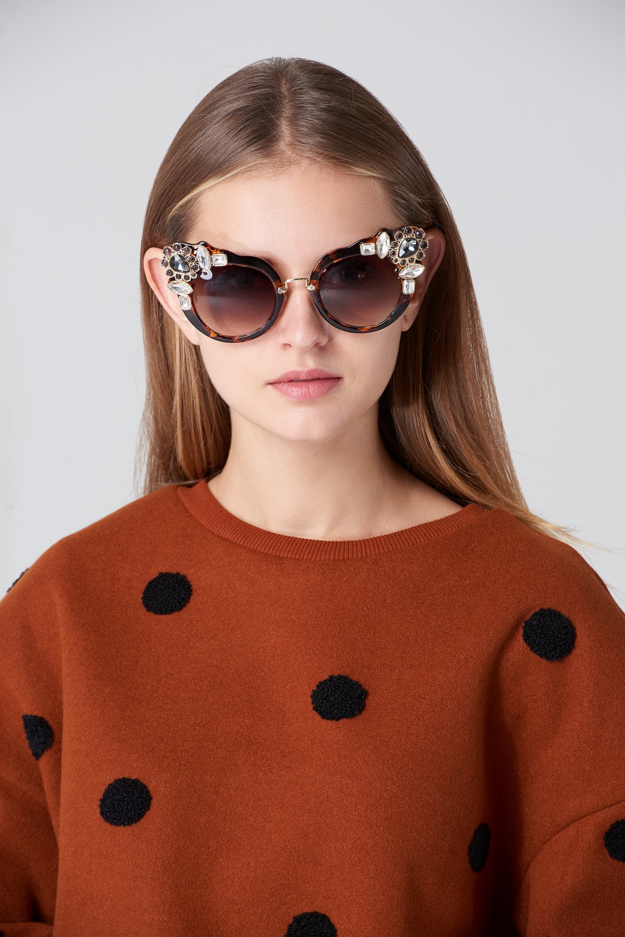 Tortoise Jewel Tip Sunglasses - ownthelooks-Development
