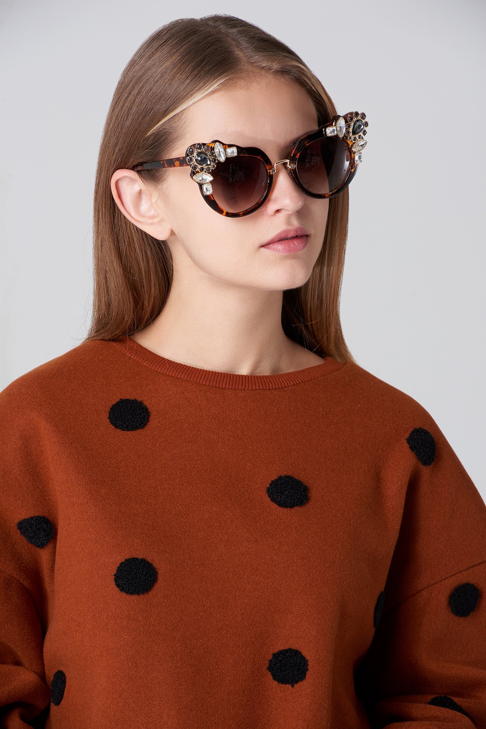 Tortoise Jewel Tip Sunglasses - ownthelooks-Development