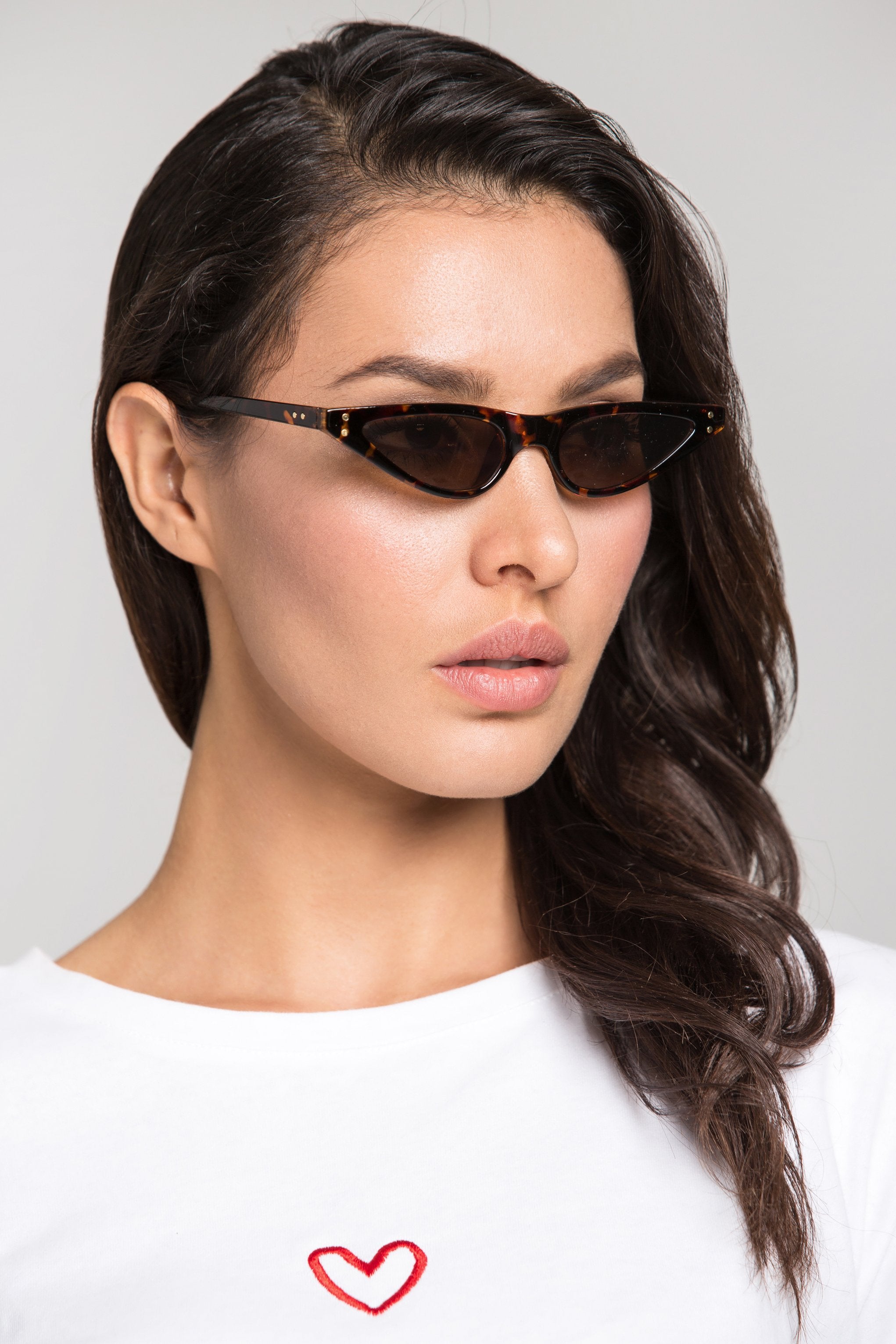 Tortoise Super Slim Cat Eye Sunglasses - ownthelooks-Development