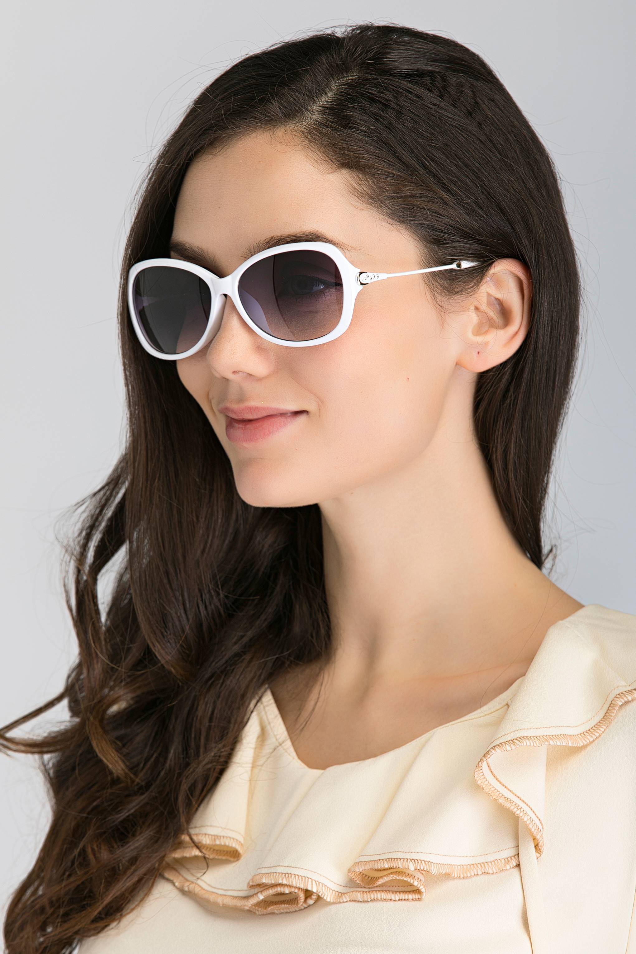 White Gradient Lenses Slim Arm Oval Sunglasses - ownthelooks-Development