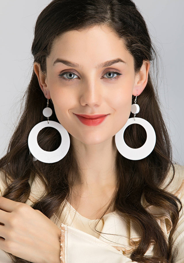 White Hoops Earrings - ownthelooks-Development