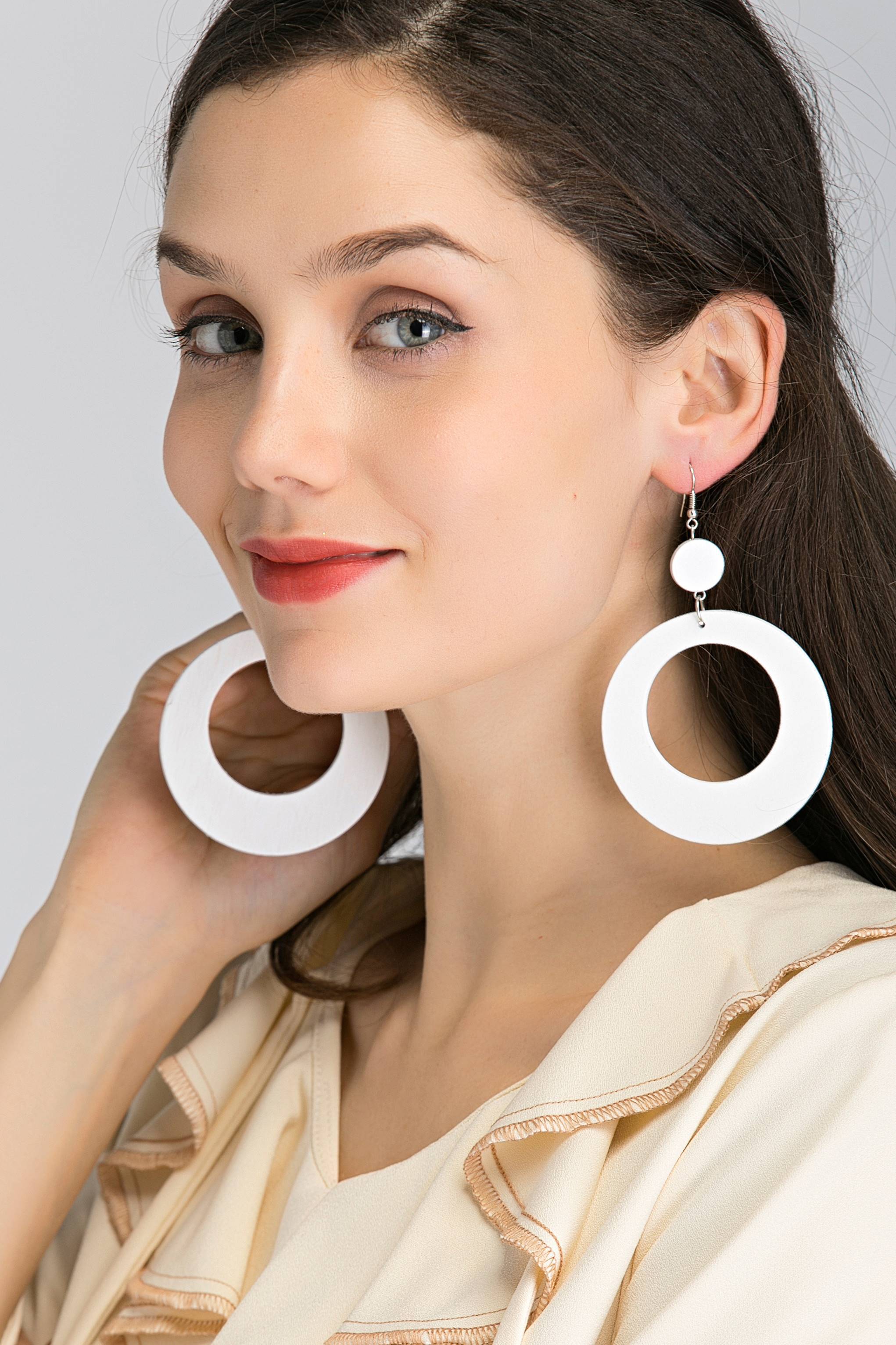 White Hoops Earrings - ownthelooks-Development