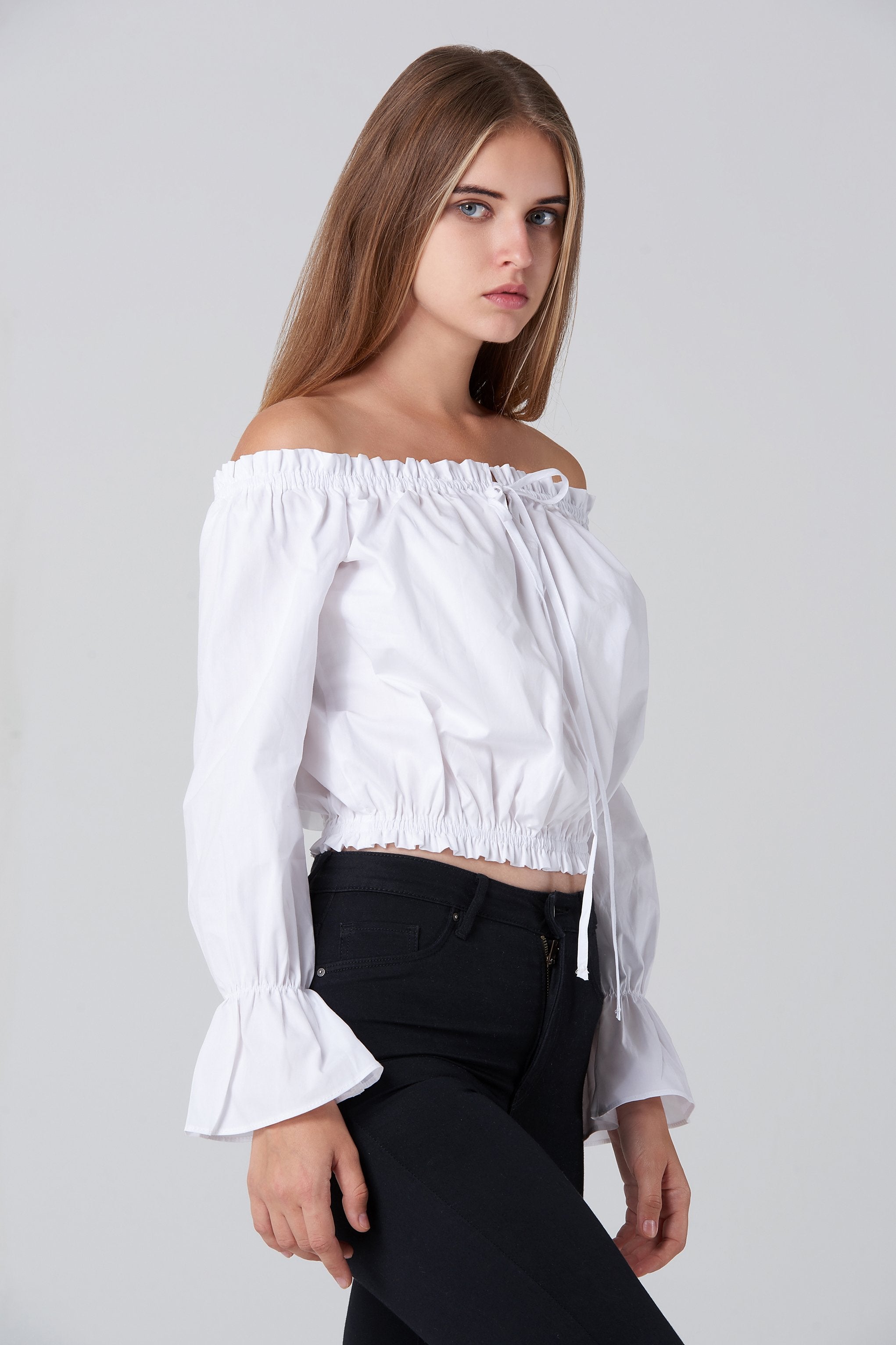 White Sabrina Top - ownthelooks-Development