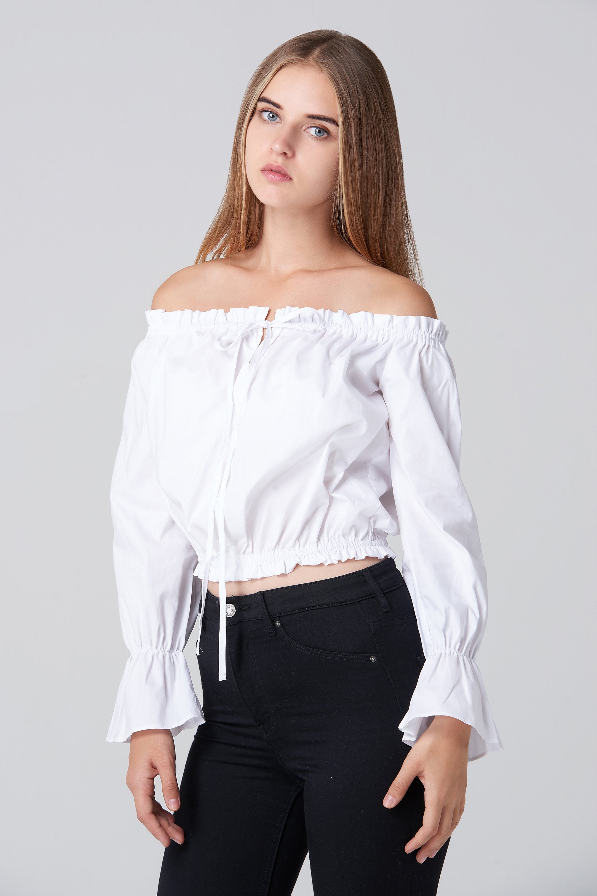 White Sabrina Top - ownthelooks-Development
