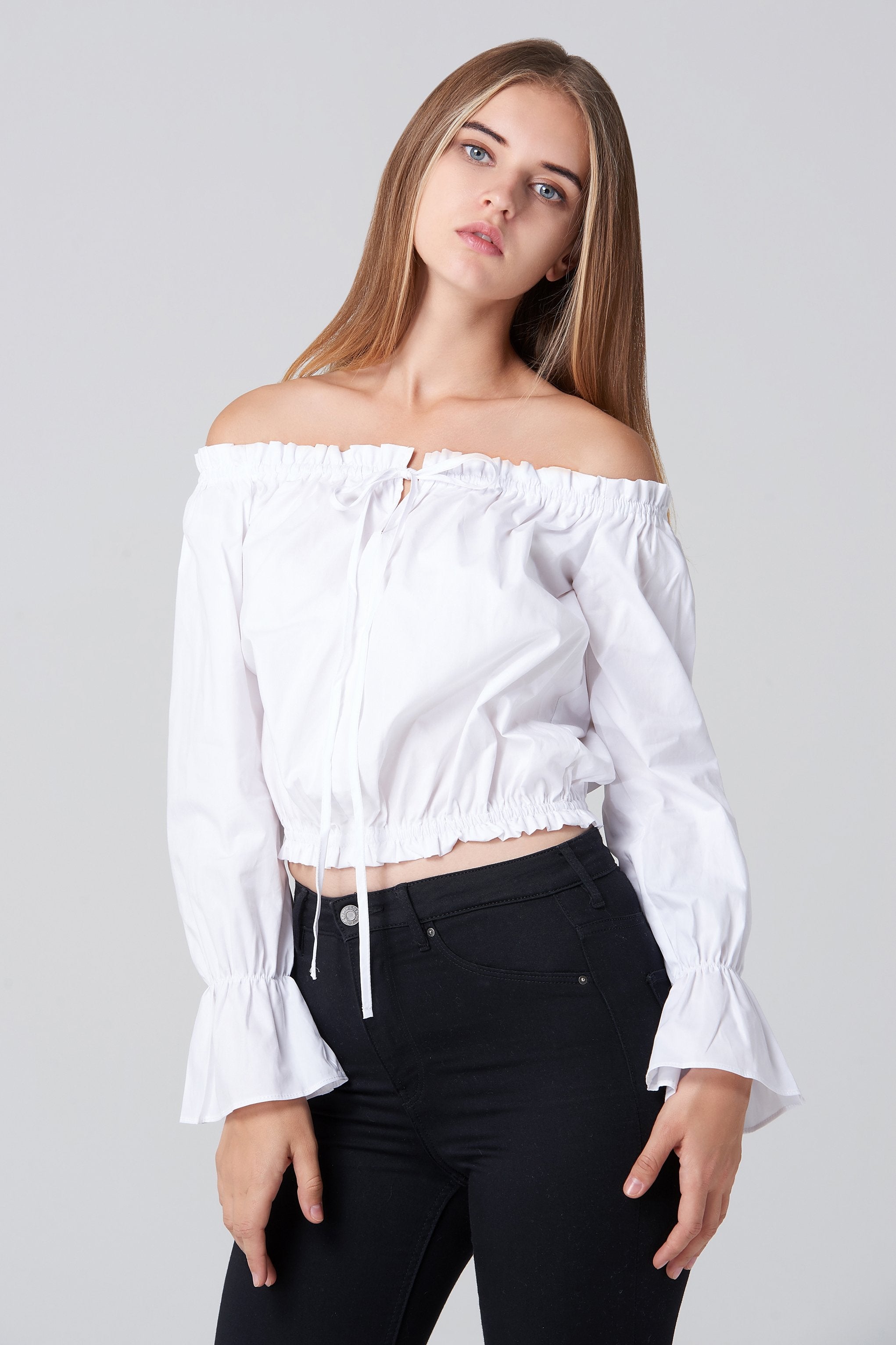 White Sabrina Top - ownthelooks-Development