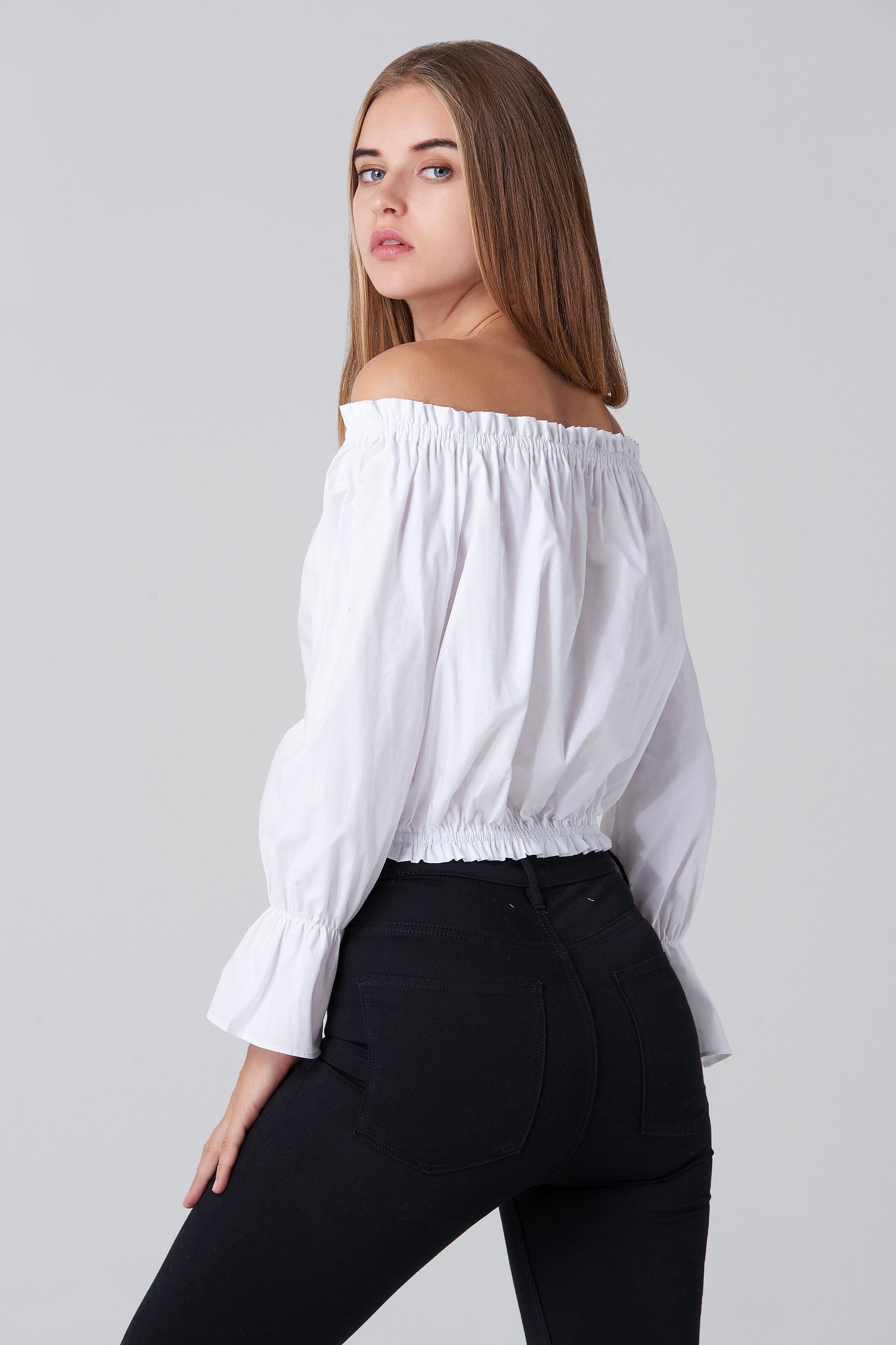 White Sabrina Top - ownthelooks-Development
