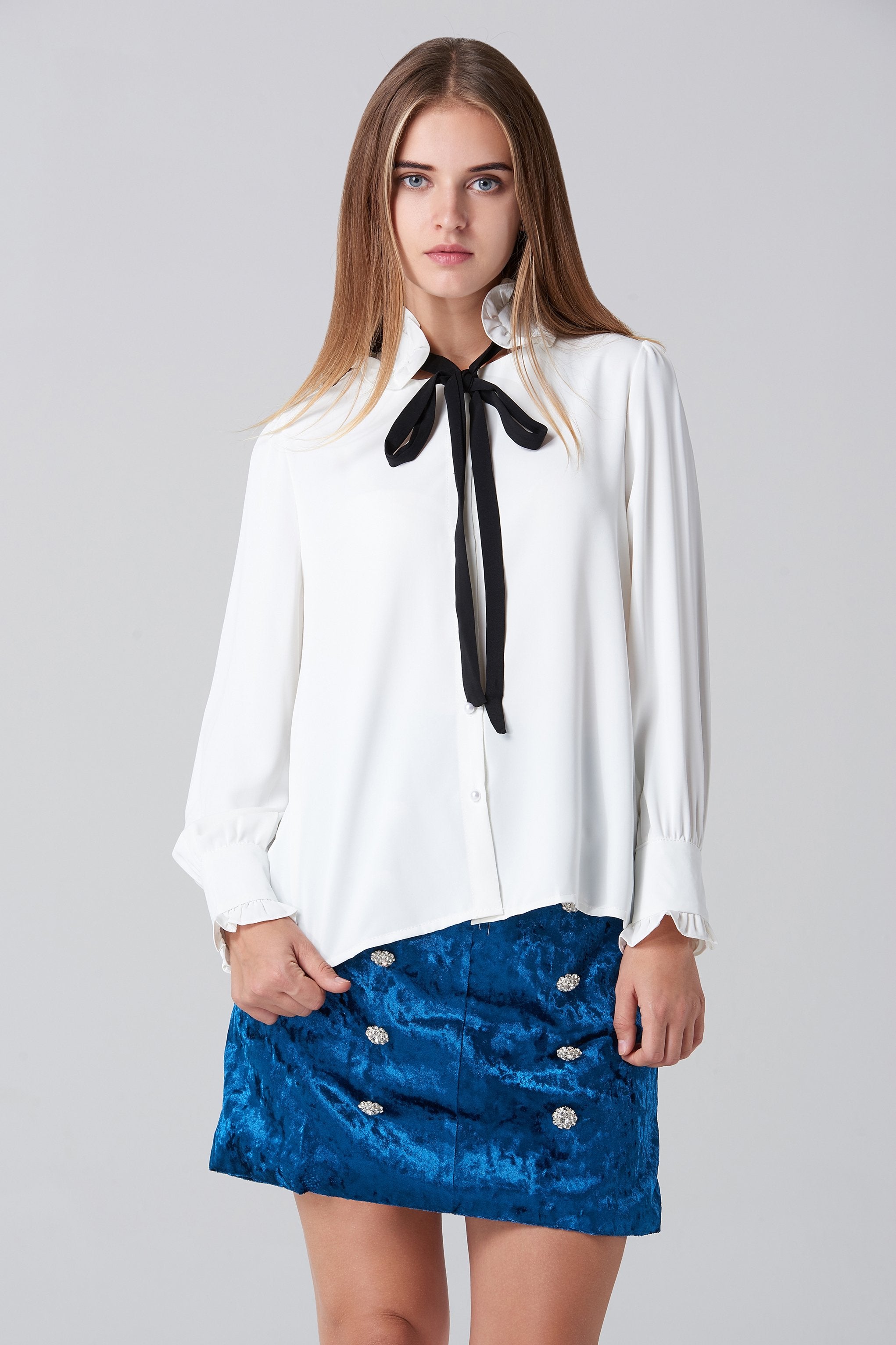 White Vintage Sleeve Top - ownthelooks-Development