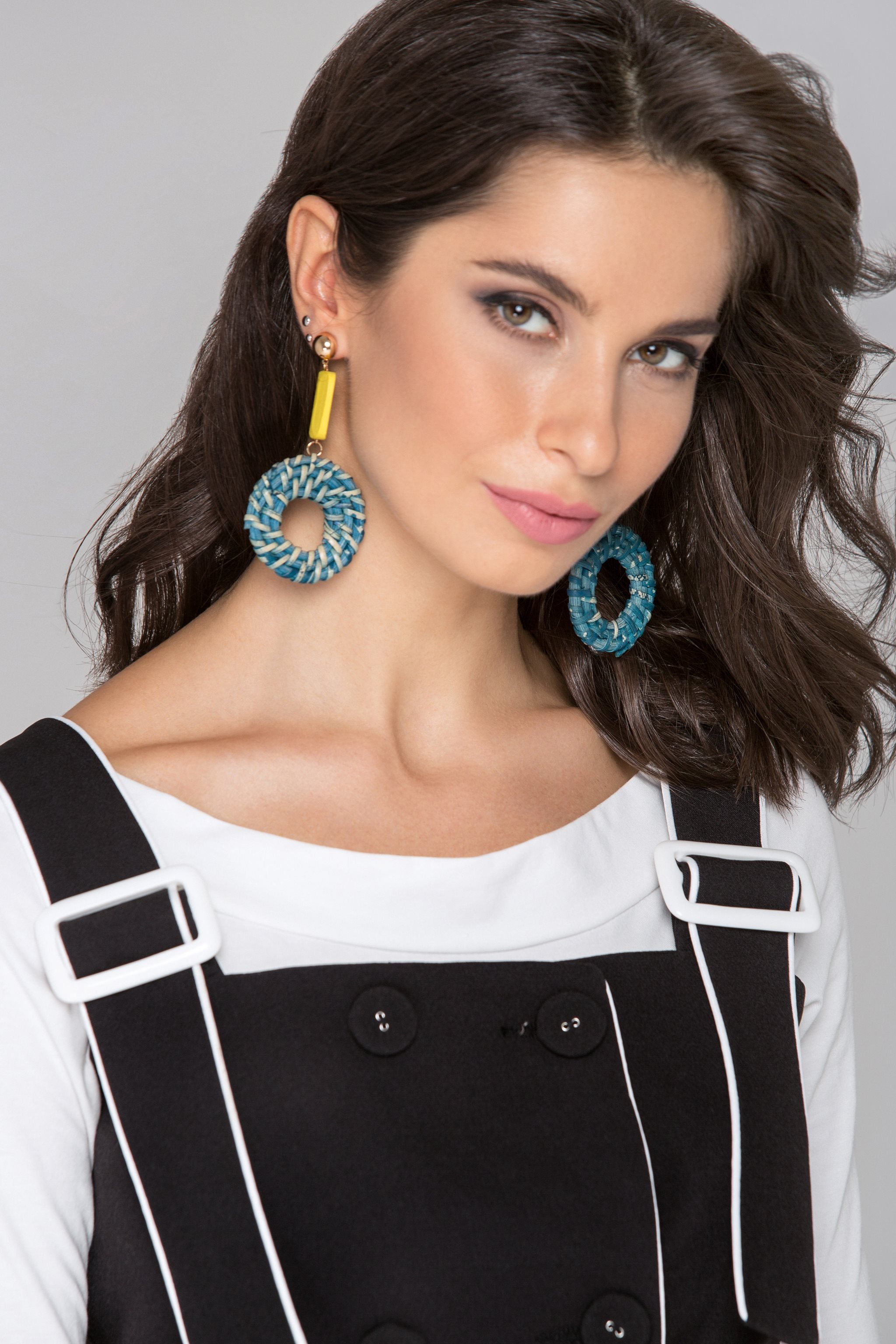 Yellow and Green Twirl Basket Earrings - ownthelooks-Development