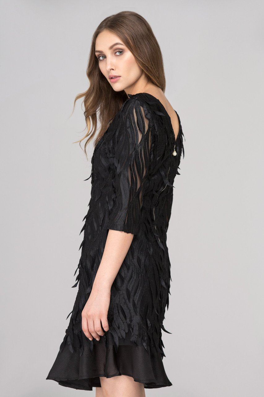 Black Crow Sleeved Midi Dress - ownthelooks-Development