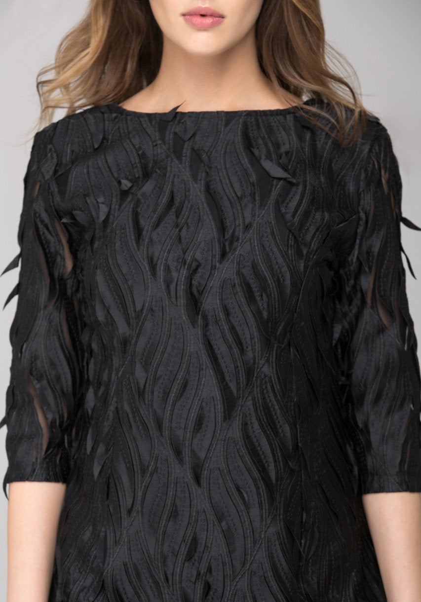 Black Crow Sleeved Midi Dress - ownthelooks-Development