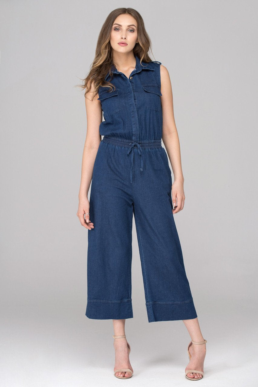 Denim Sleeveless Jumpsuit - ownthelooks-Development