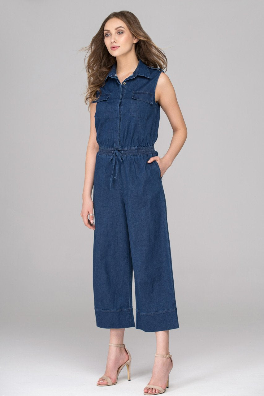Denim Sleeveless Jumpsuit - ownthelooks-Development